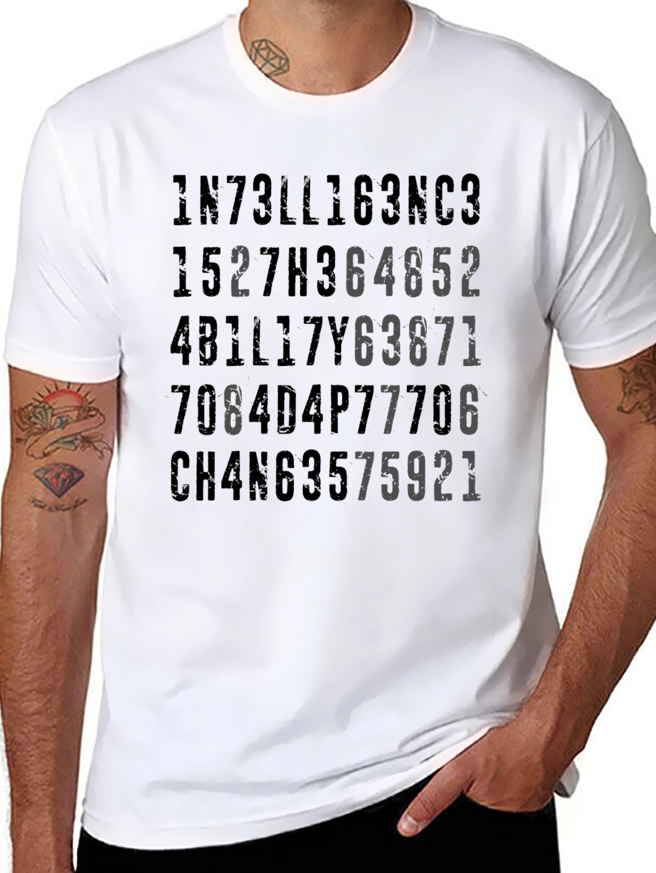 Intellectual Humor T-Shirt - Number & Letter Graphic