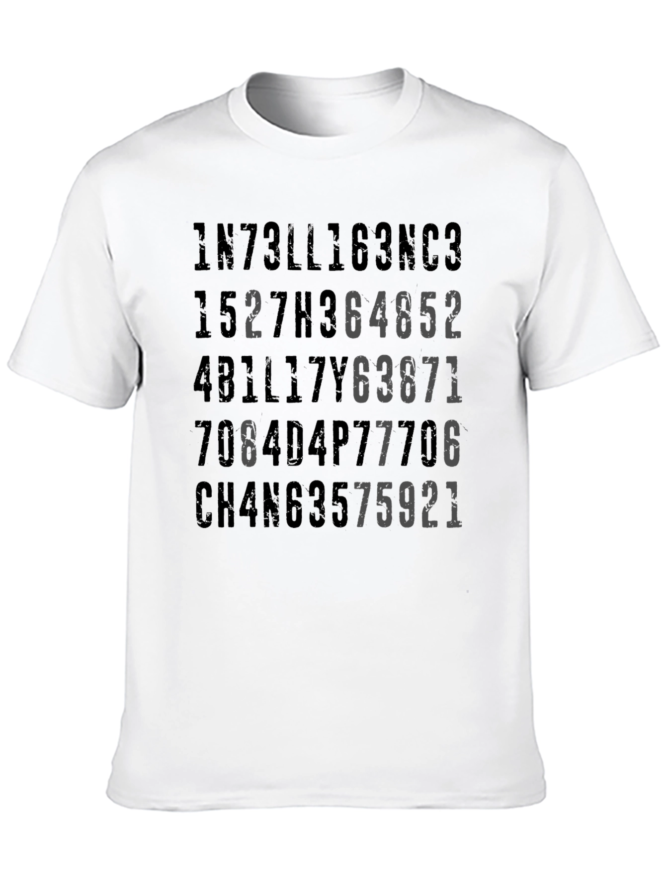 Intellectual Humor T-Shirt - Number & Letter Graphic