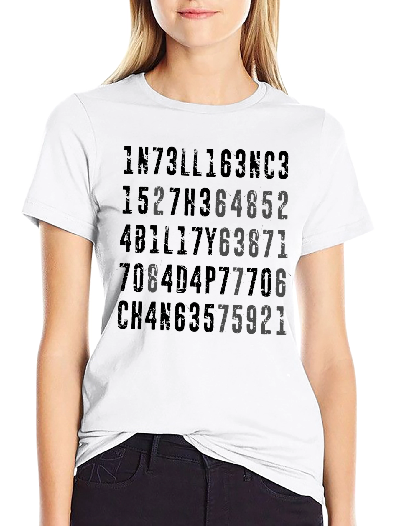 Intellectual Humor T-Shirt - Number & Letter Graphic