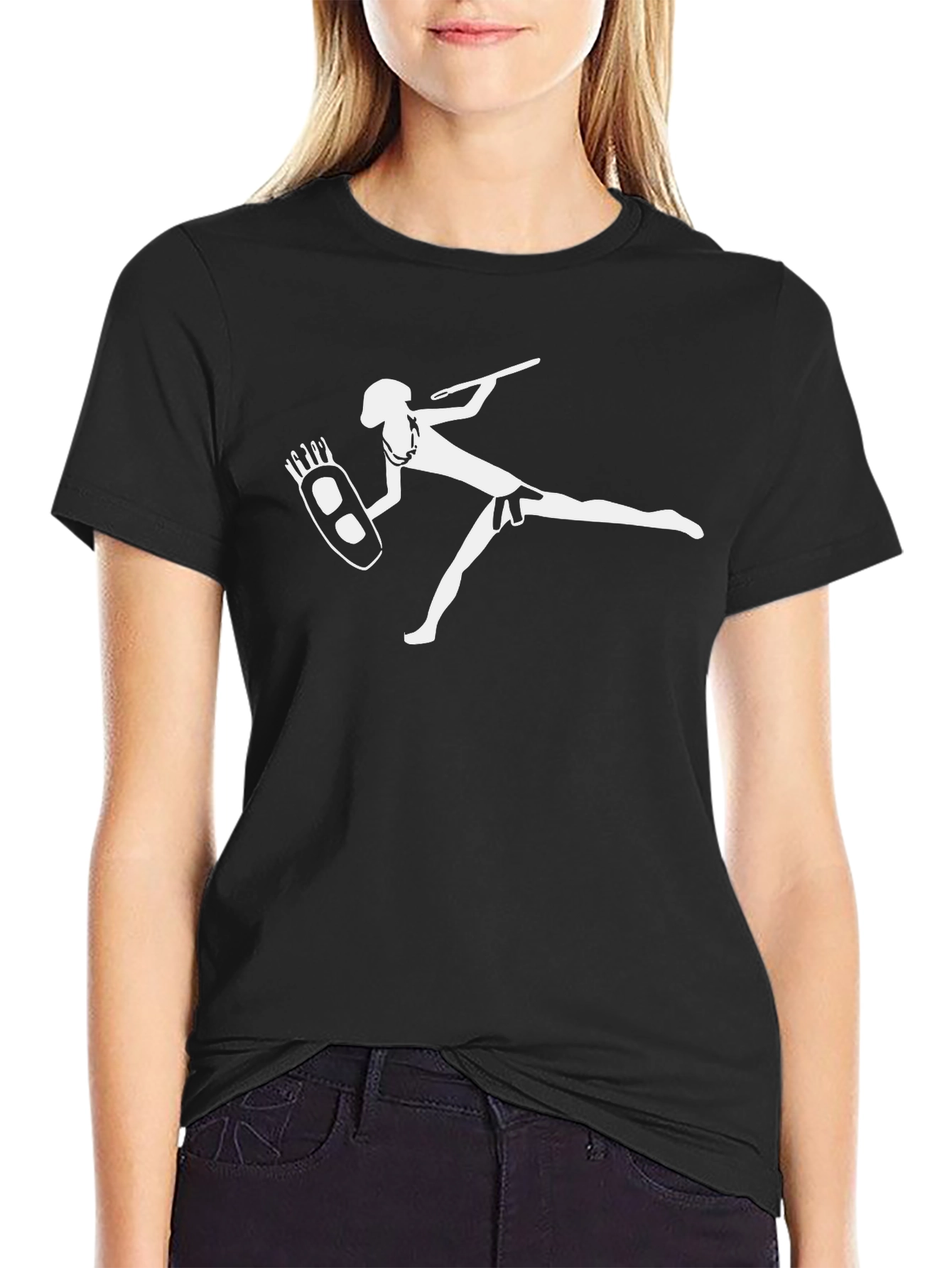 Tribal Warrior Graphic Tee - Black Cotton T-Shirt
