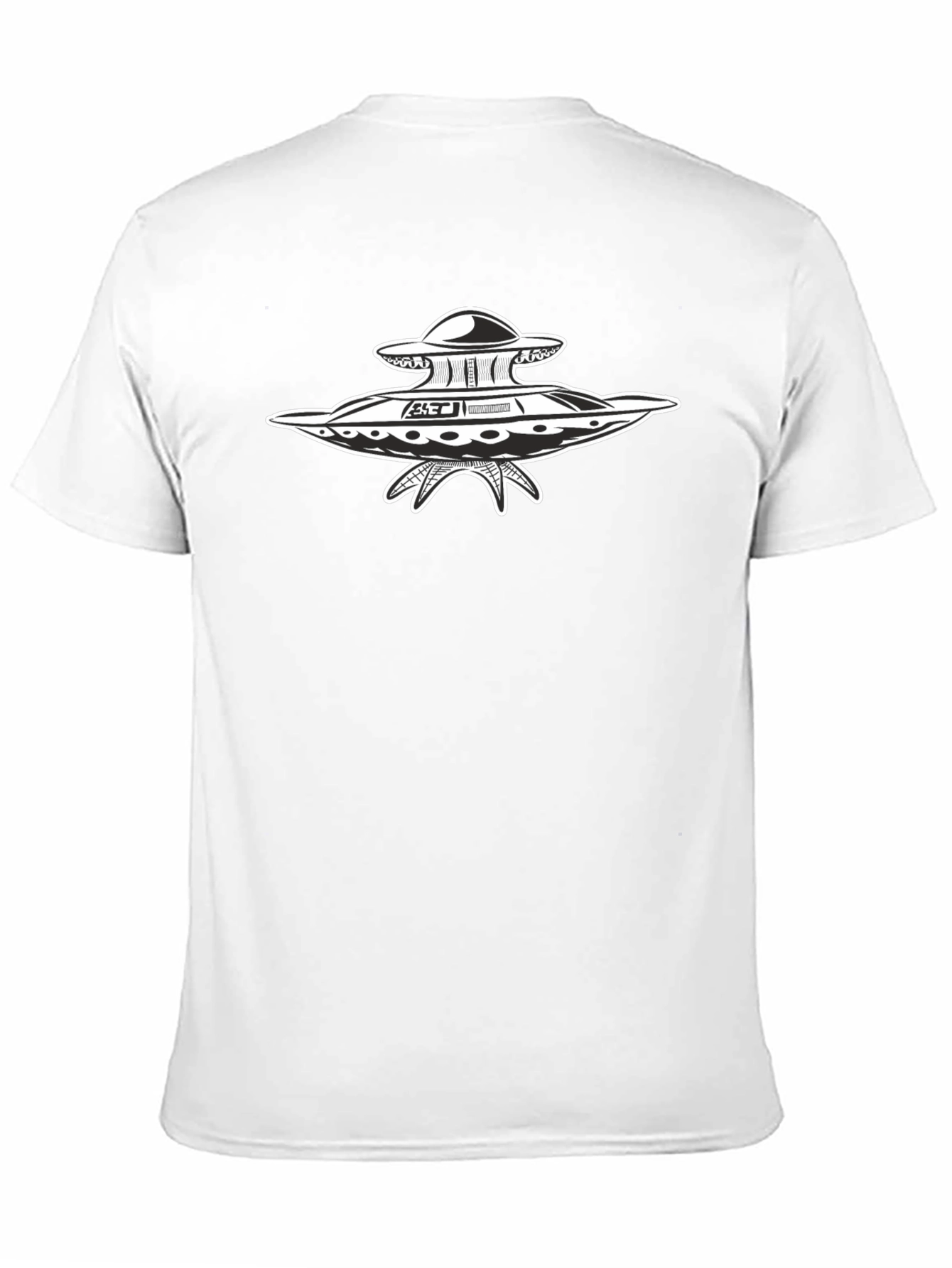UFO Graphic Print Black T-Shirt