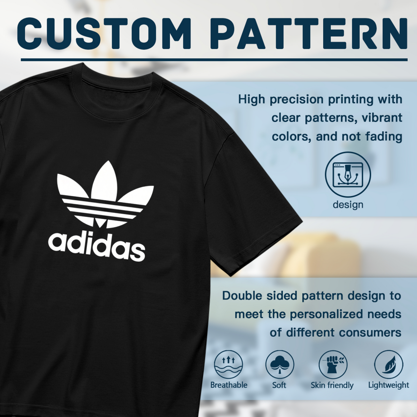 Classic Adidas Trefoil Logo Plus?Size Women Black Graphic Tee