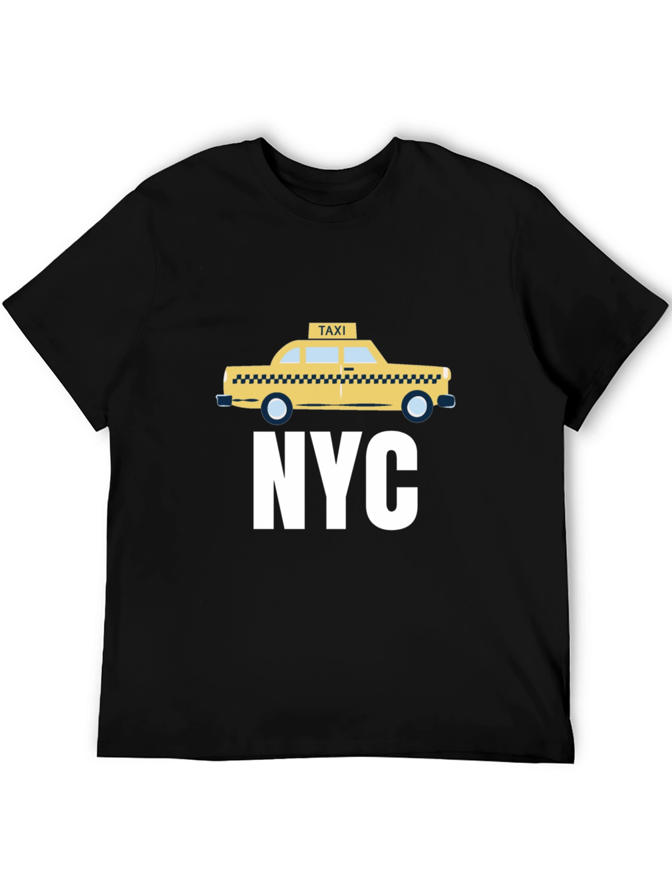 NYC Taxi Graphic Tee - Black Cotton T-Shirt