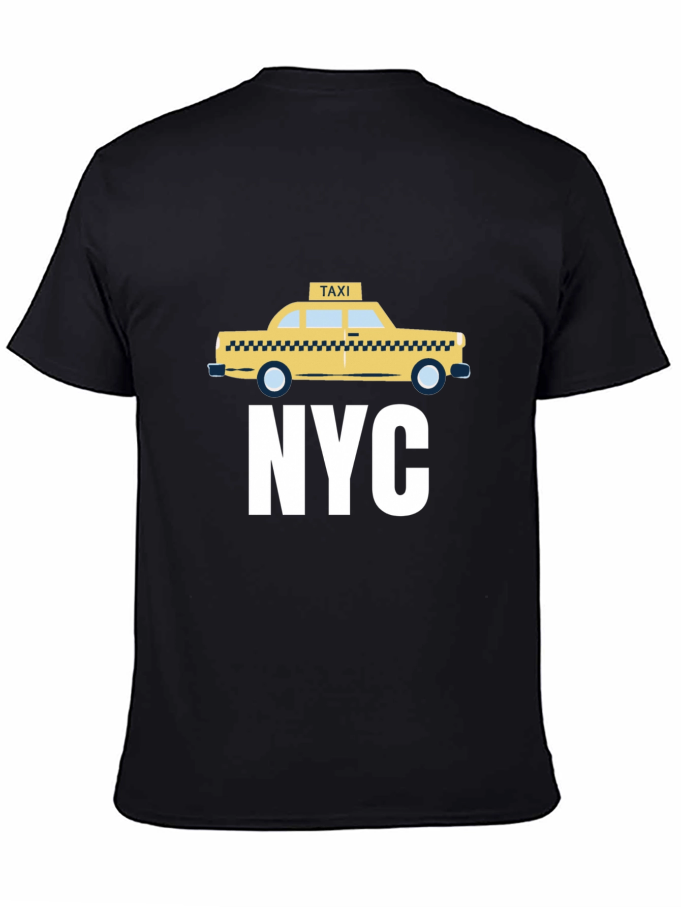 NYC Taxi Graphic Tee - Black Cotton T-Shirt