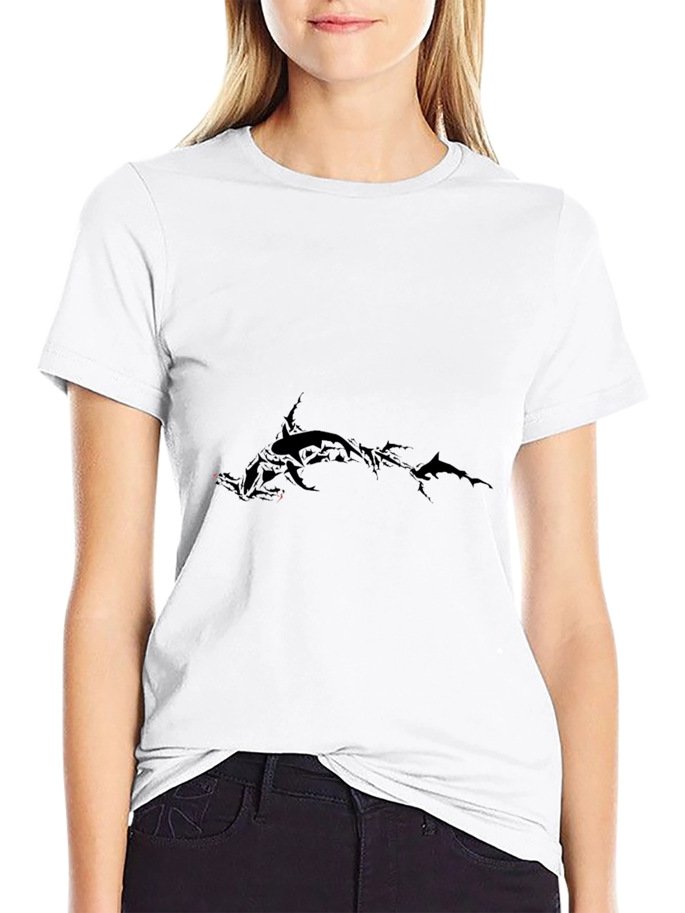Mens Black Graphic Tee - Hammerhead Design