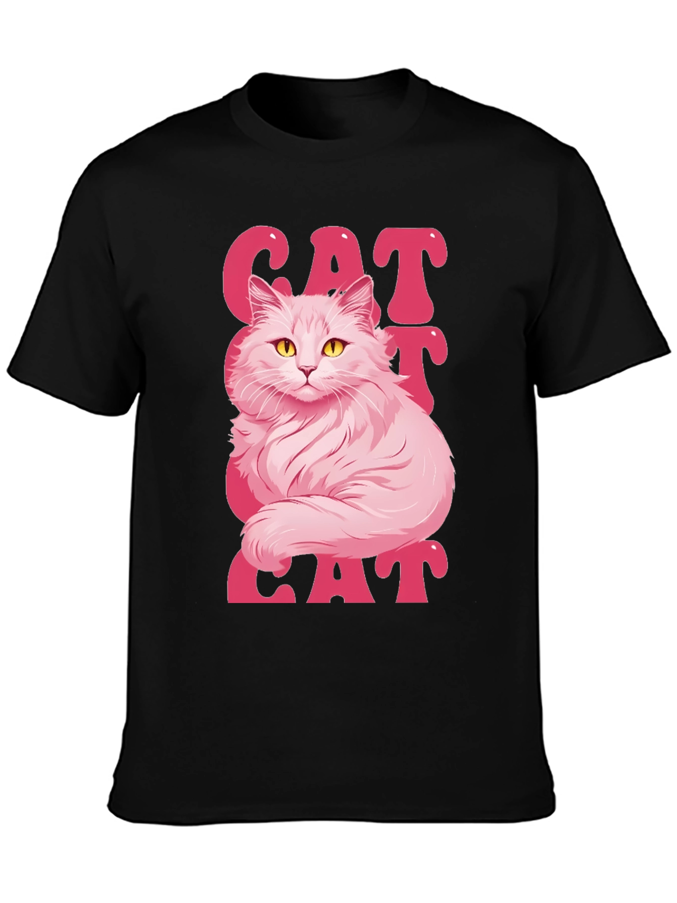 Pink Cat Graphic T-Shirt