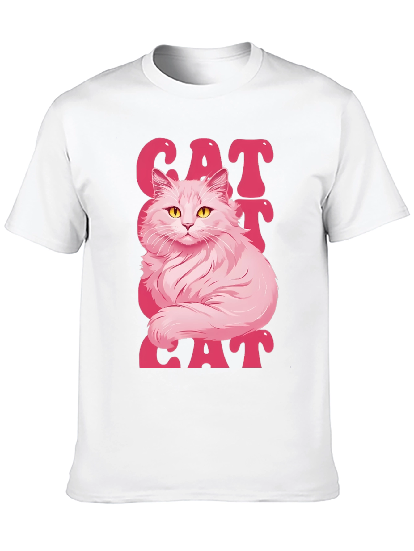 Pink Cat Graphic T-Shirt