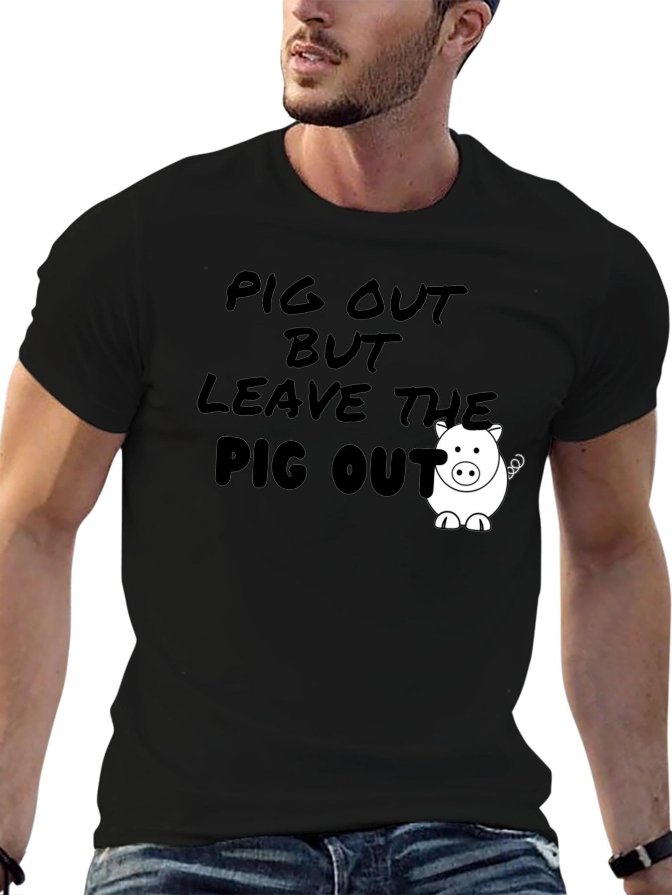 Pig Out Graphic Tee - Funny Foodie T-Shirt