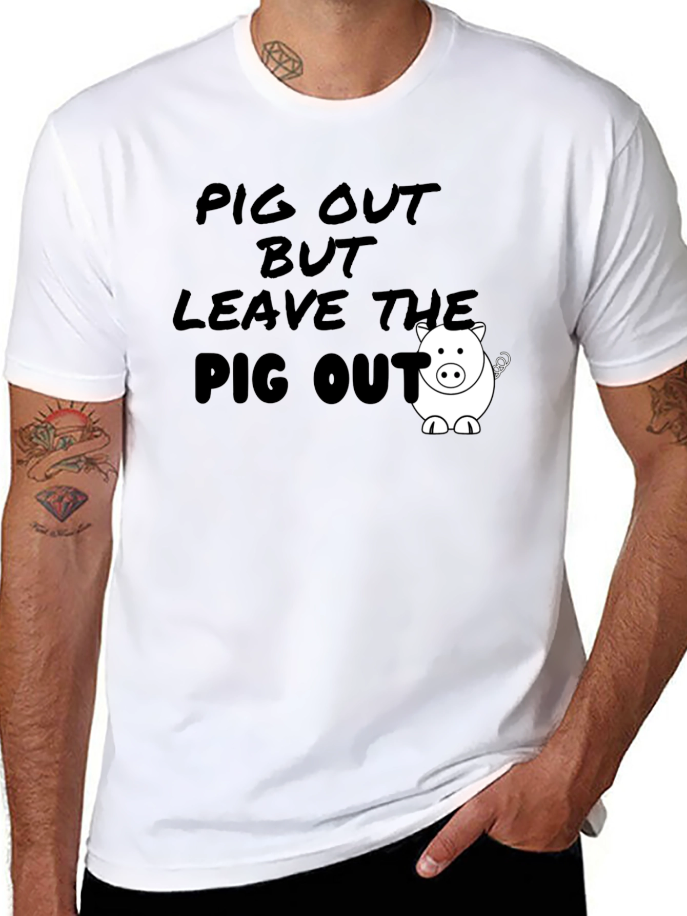 Pig Out Graphic Tee - Funny Foodie T-Shirt