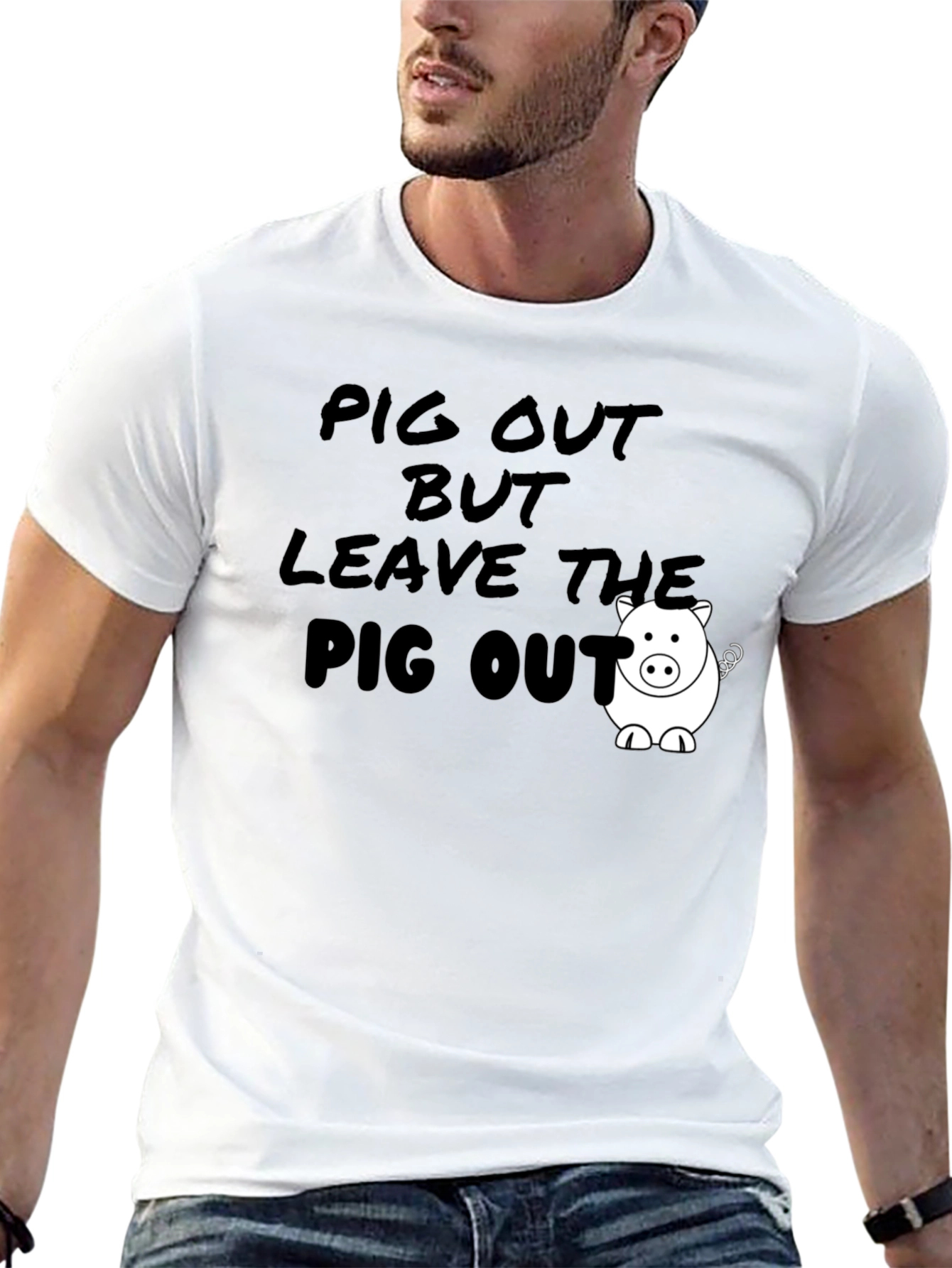 Pig Out Graphic Tee - Funny Foodie T-Shirt