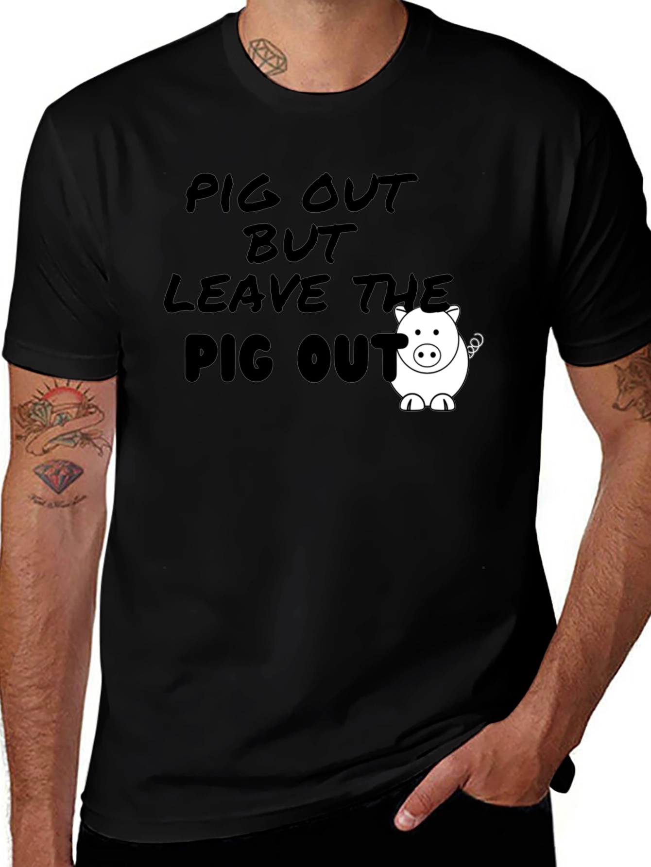 Pig Out Graphic Tee - Funny Foodie T-Shirt