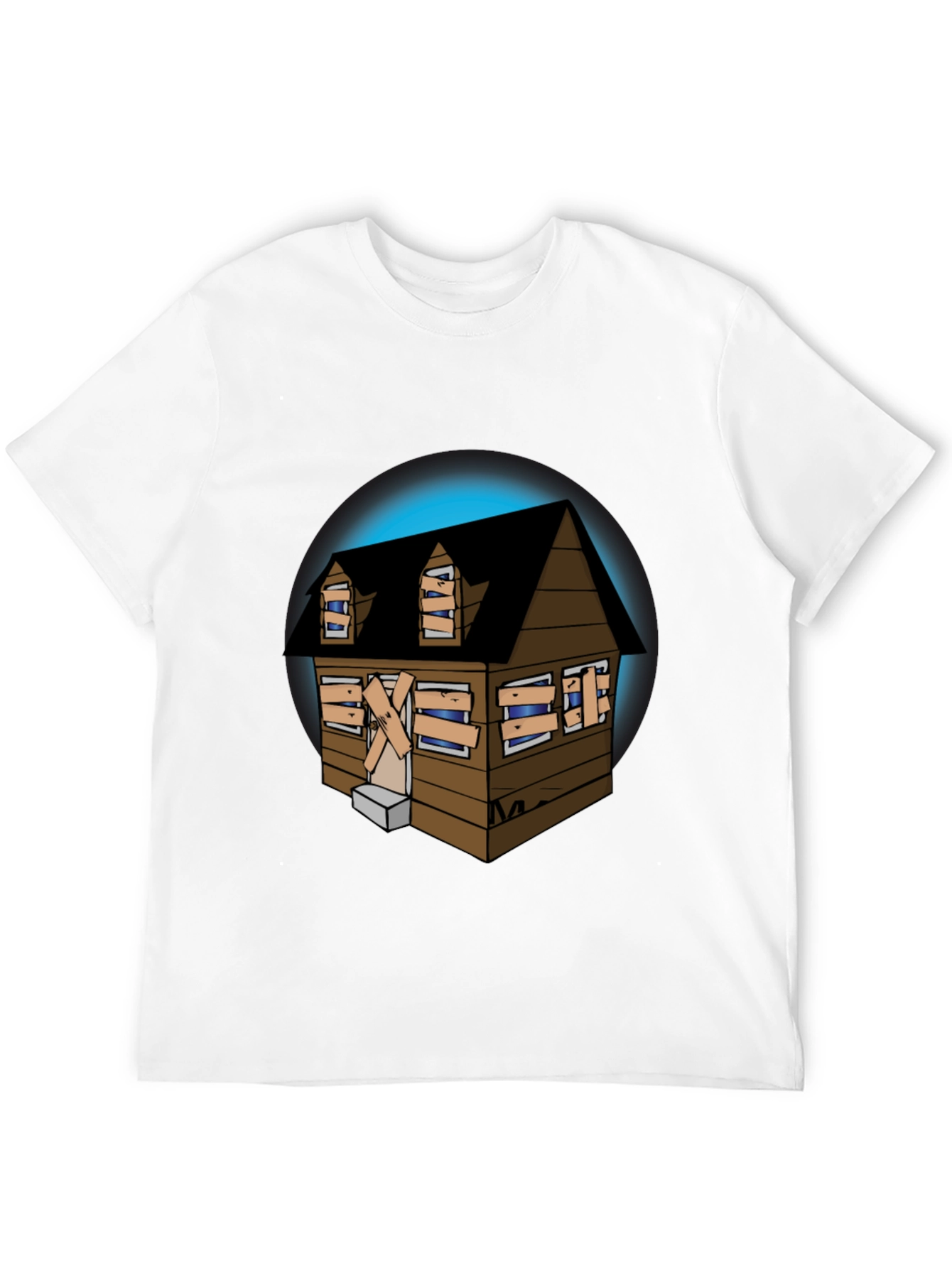 Spooky Haunted House Graphic Tee - Novelty Design