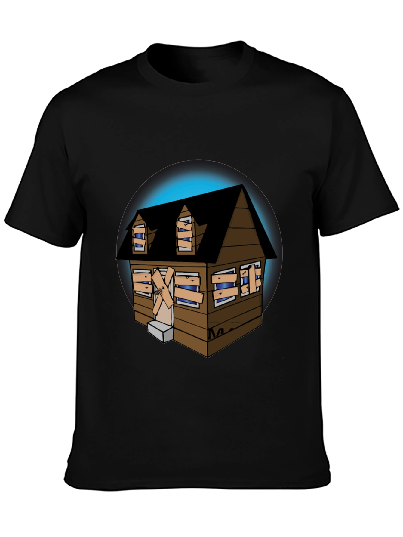 Spooky Haunted House Graphic Tee - Novelty Design