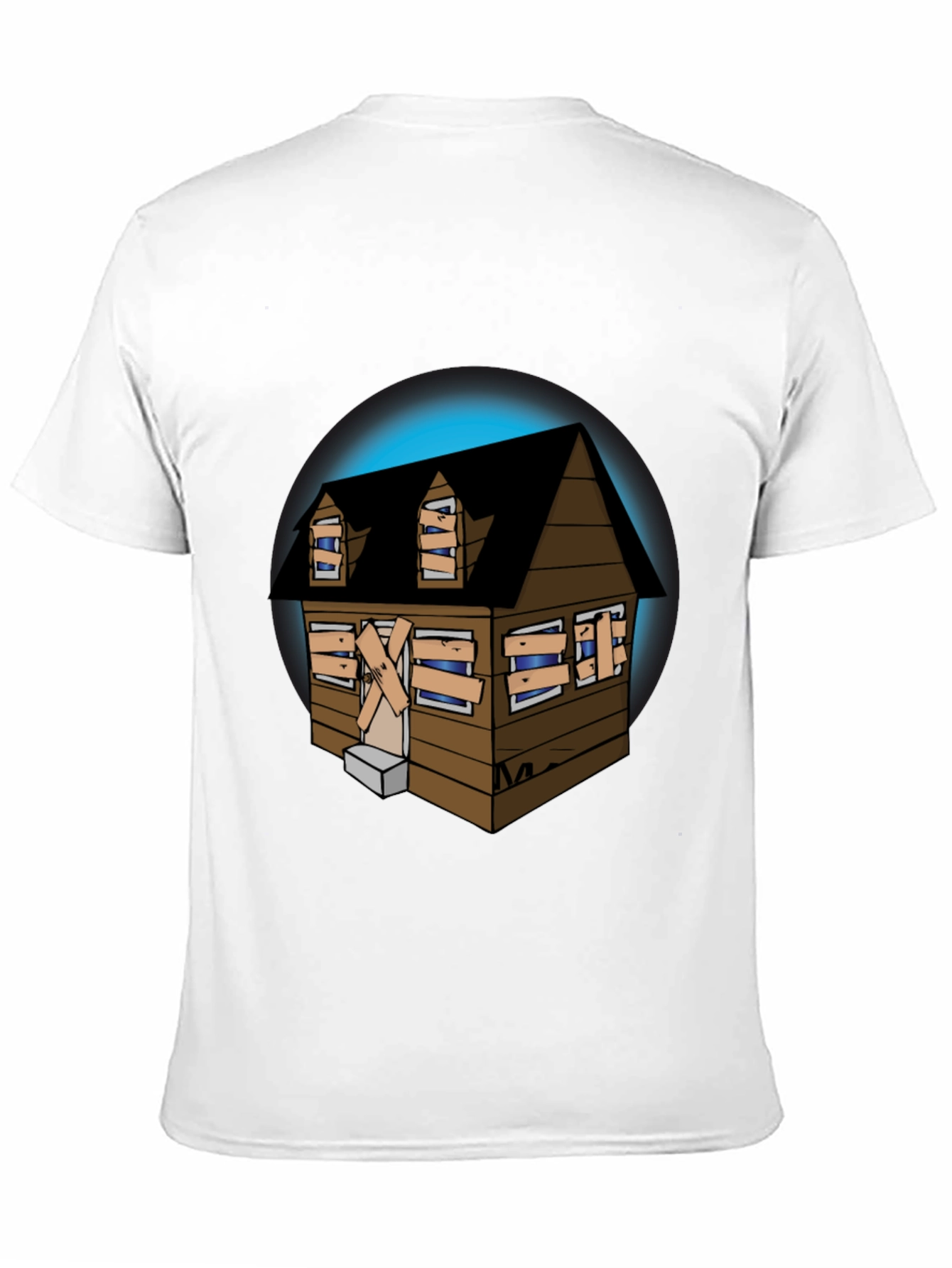 Spooky Haunted House Graphic Tee - Novelty Design