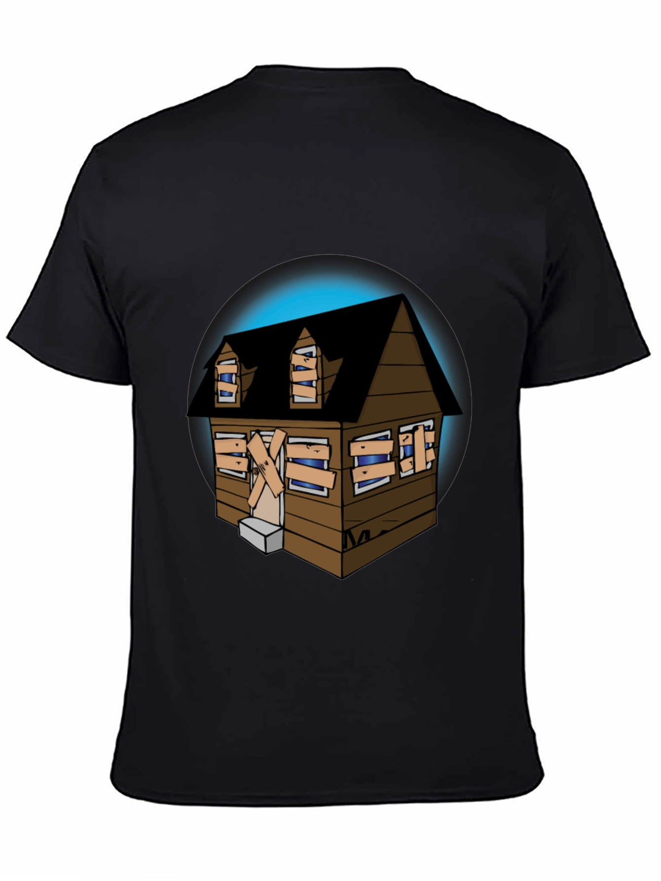 Spooky Haunted House Graphic Tee - Novelty Design