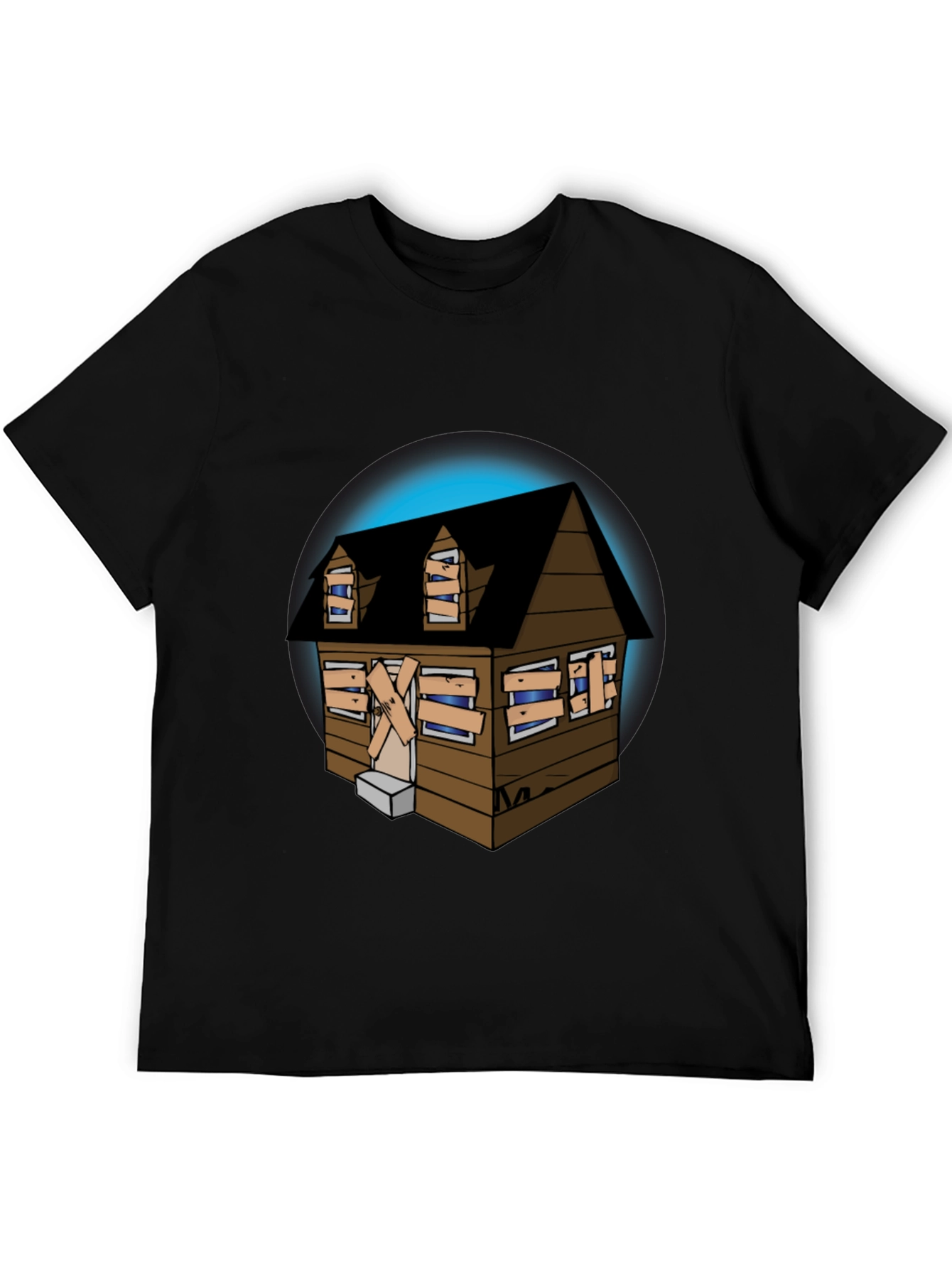 Spooky Haunted House Graphic Tee - Novelty Design
