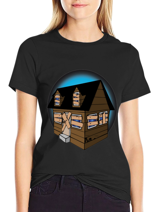 Spooky Haunted House Graphic Tee - Novelty Design