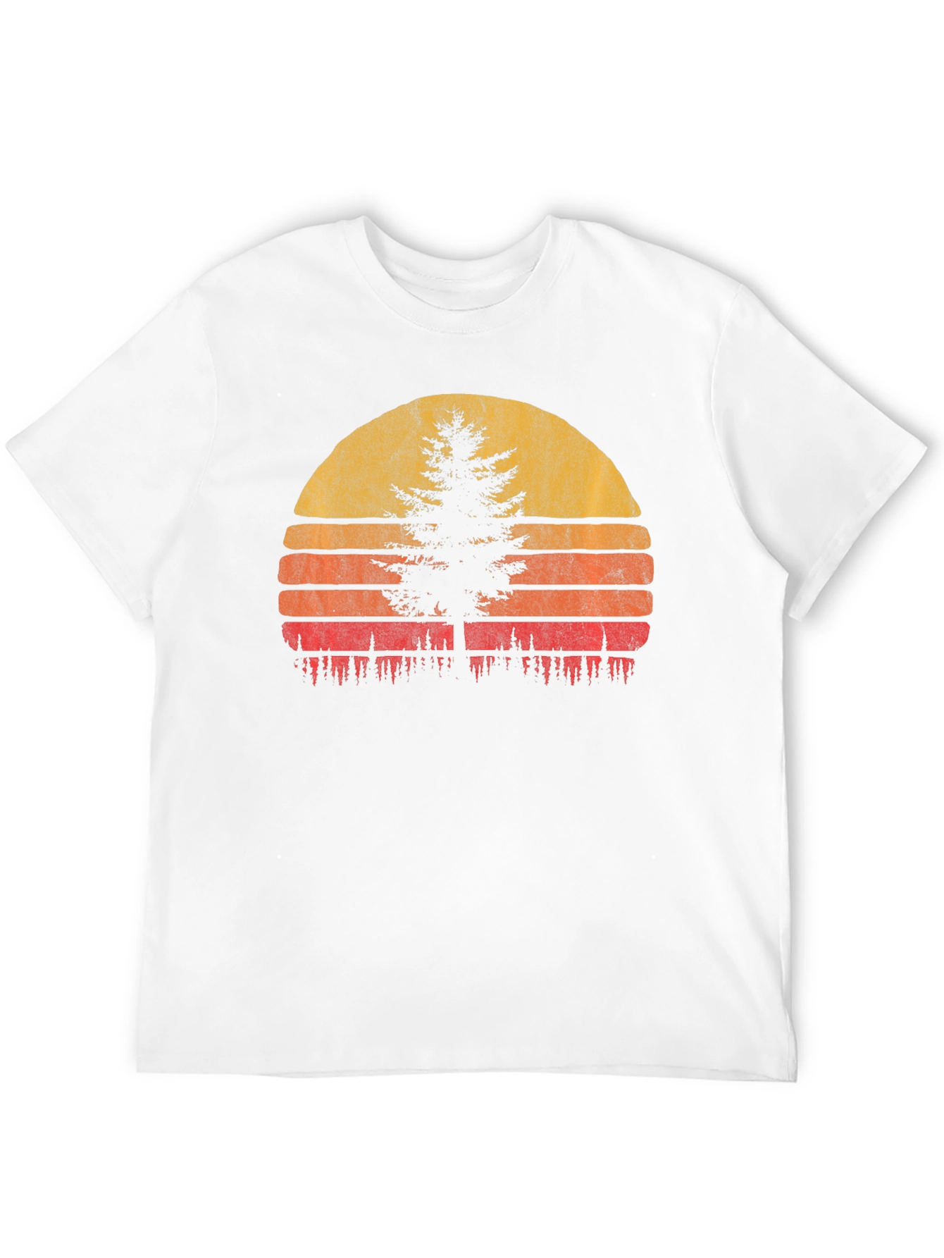 Retro Sunset Tree Graphic Tee - Nature Lovers T-Shirt
