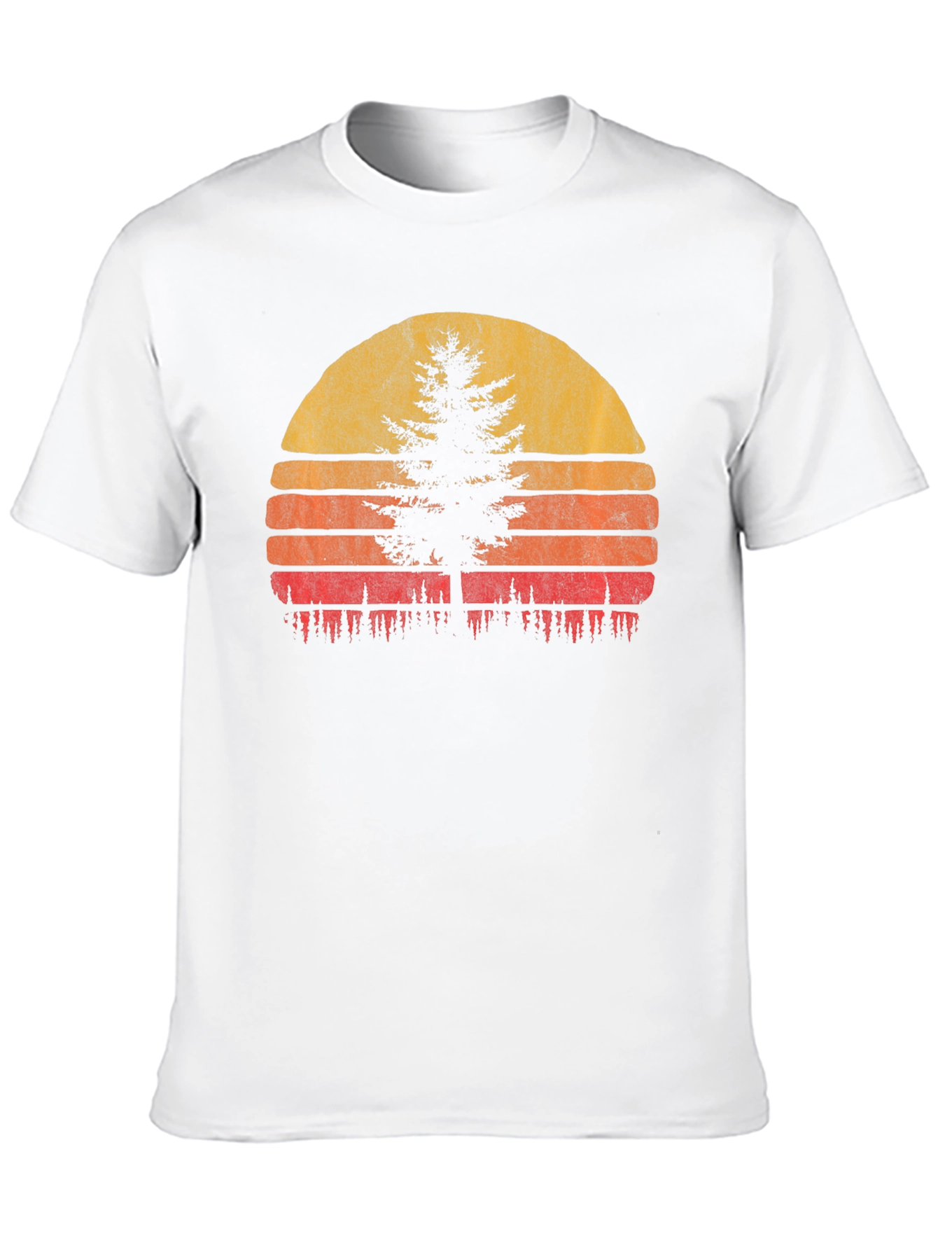 Retro Sunset Tree Graphic Tee - Nature Lovers T-Shirt