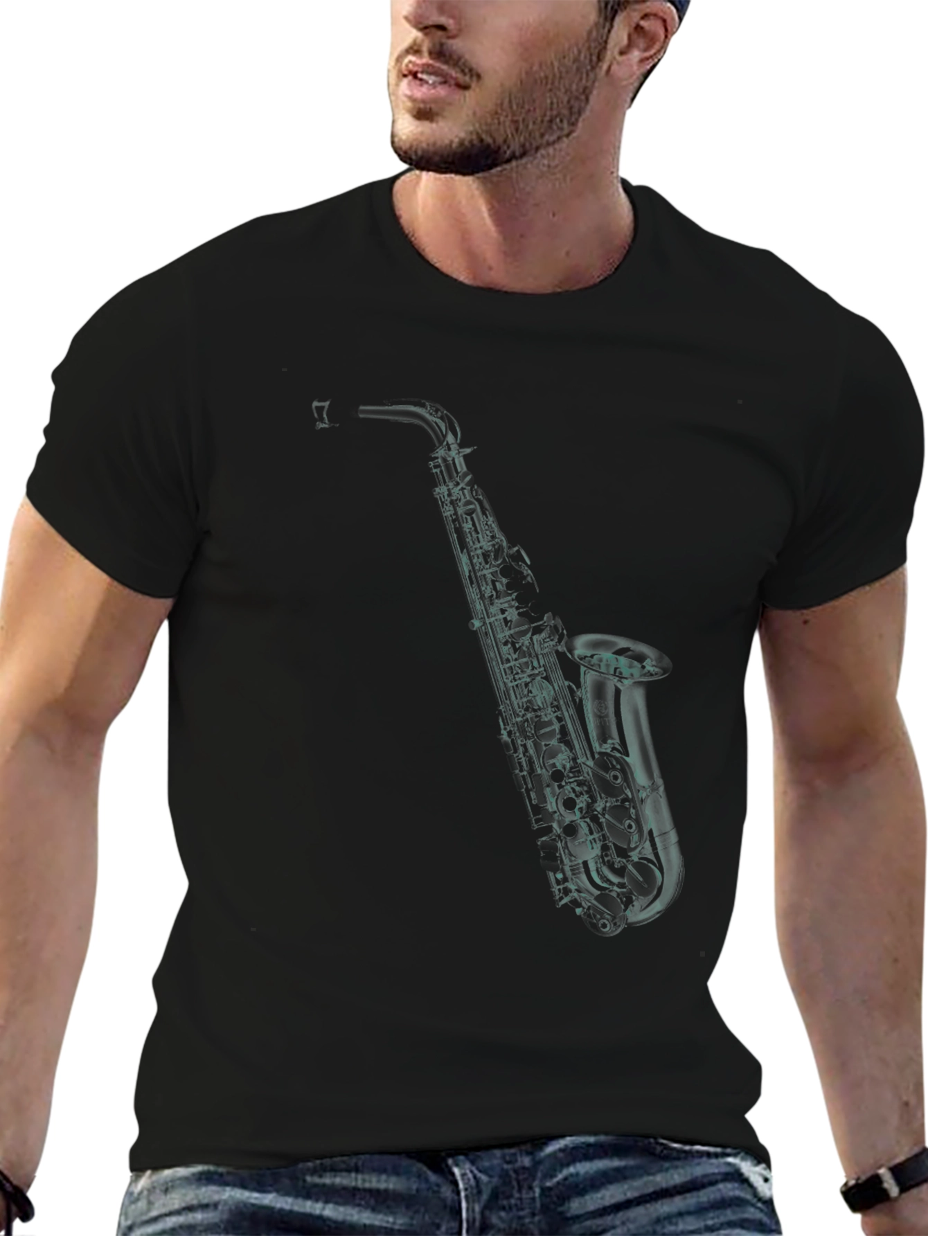 Saxophone Graphic Tee - Cool Musician T-Shirt