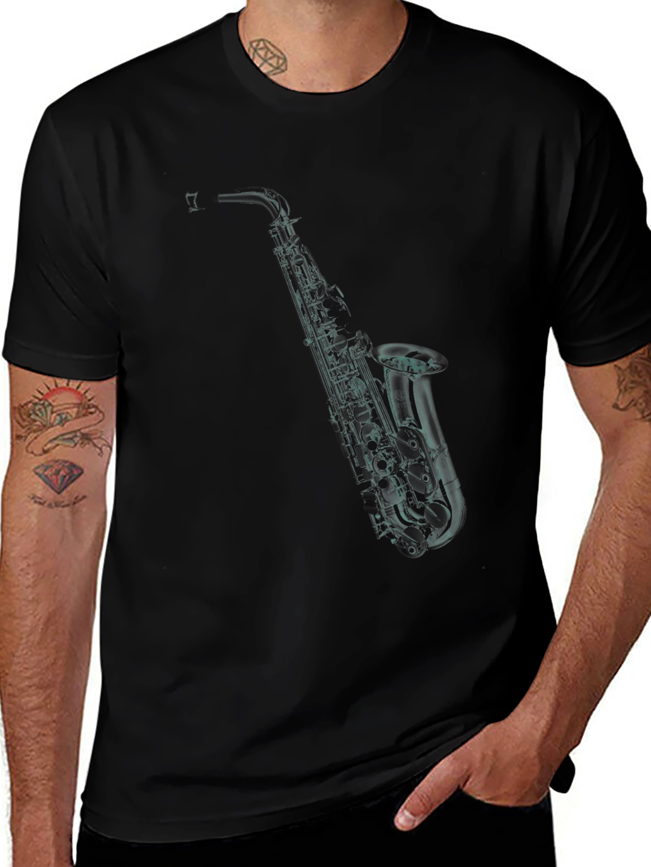 Saxophone Graphic Tee - Cool Musician T-Shirt