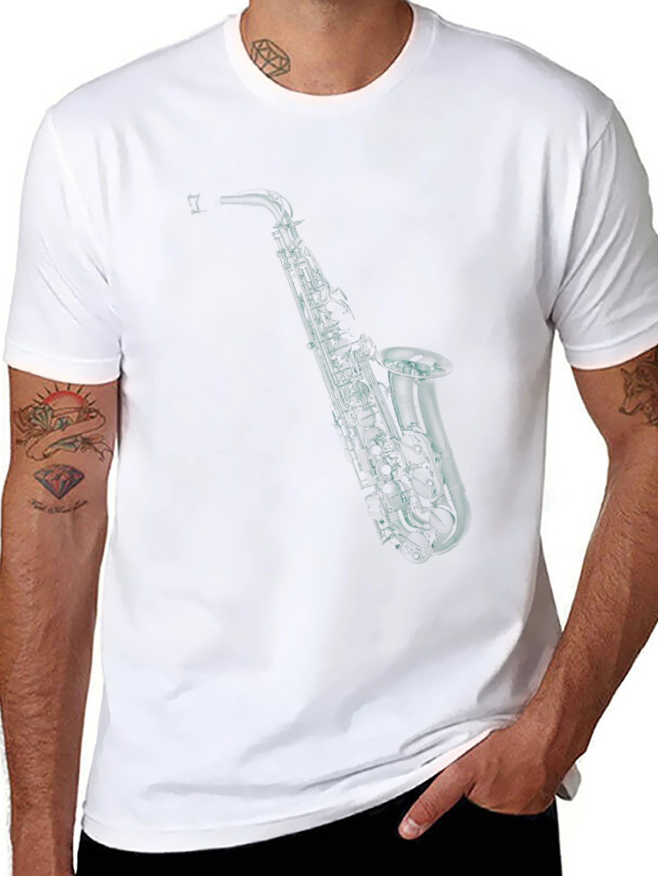 Saxophone Graphic Tee - Cool Musician T-Shirt