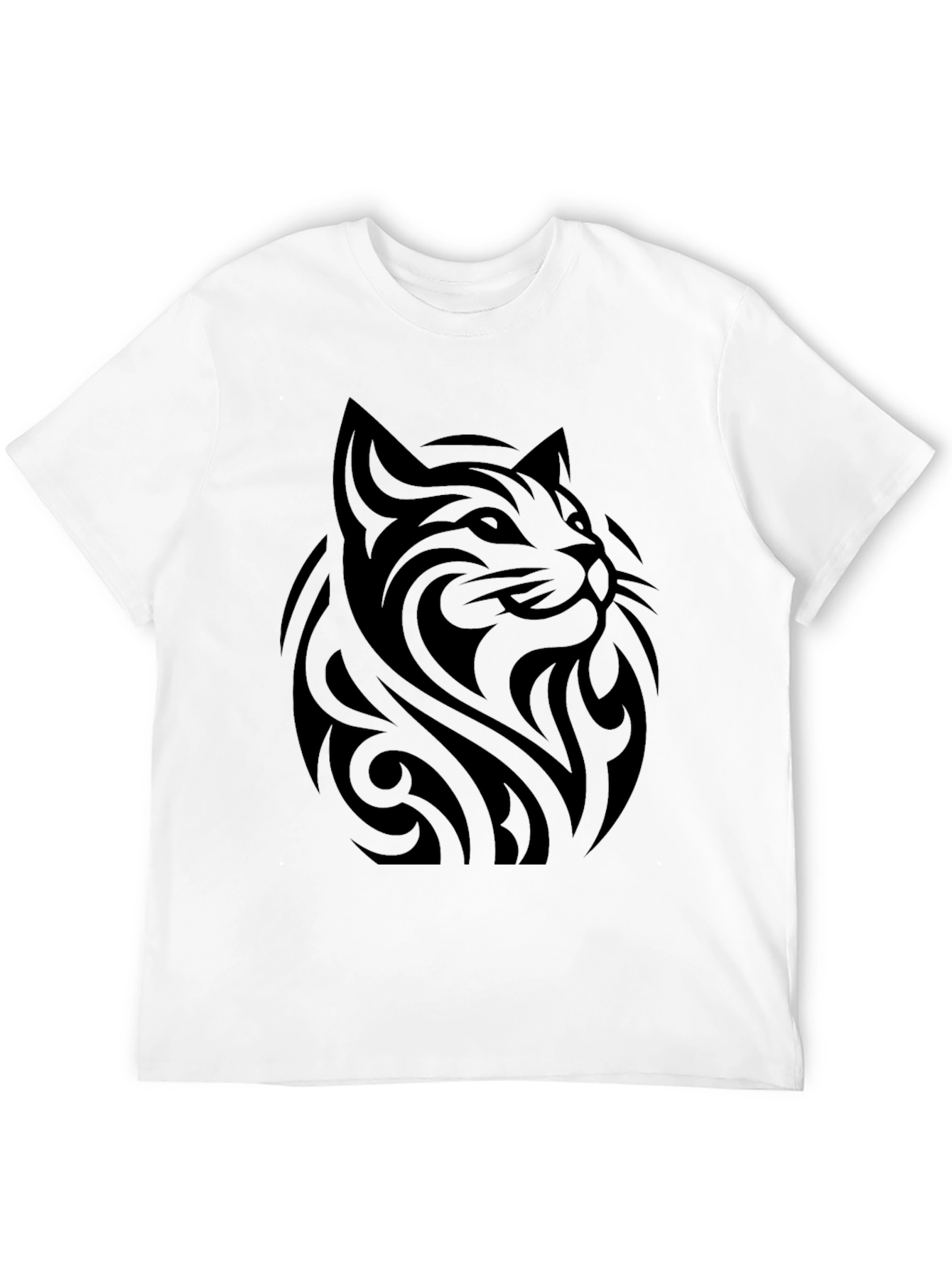 Black Cat Tribal Art Mens T-Shirt