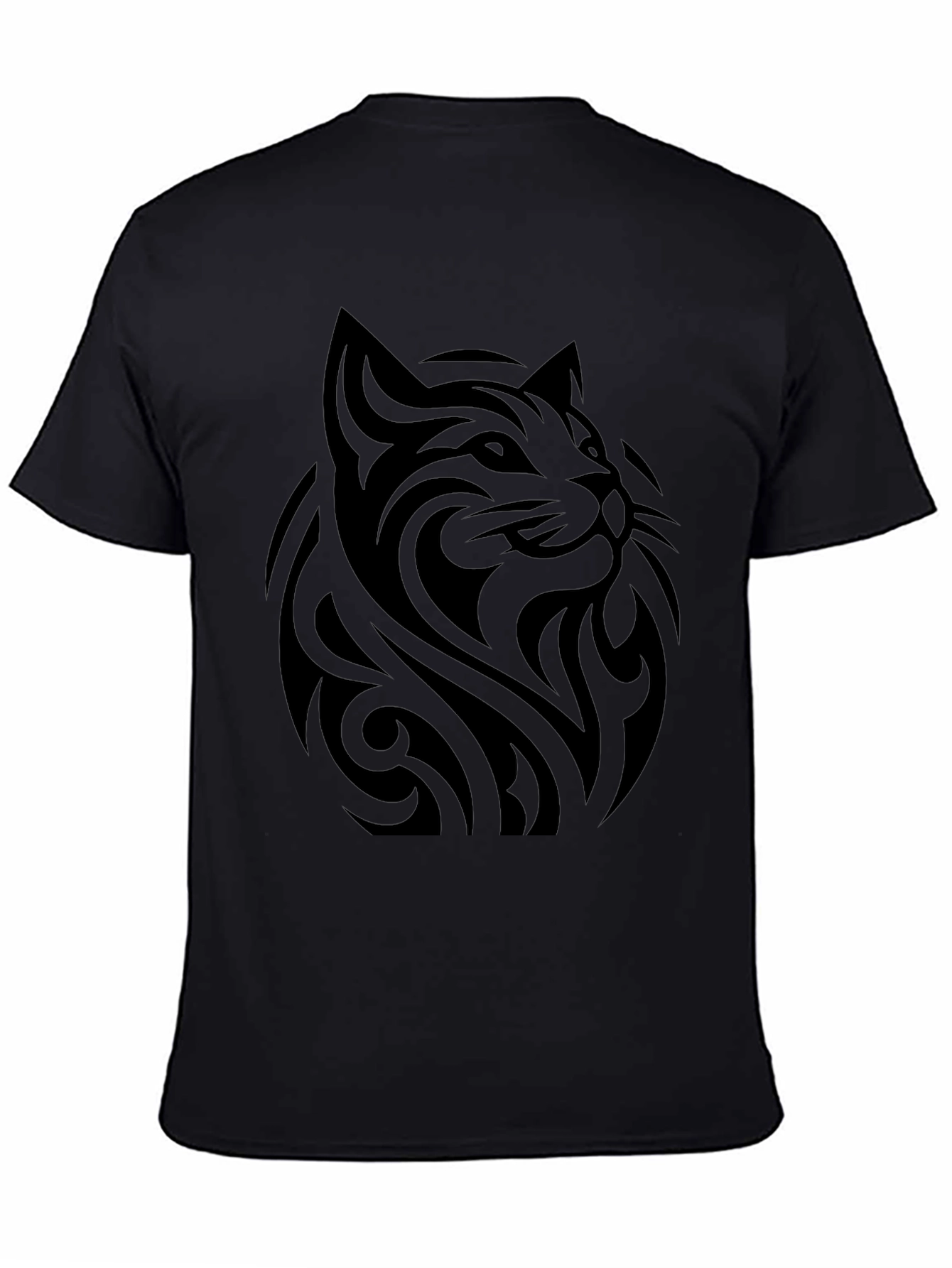 Black Cat Tribal Art Mens T-Shirt