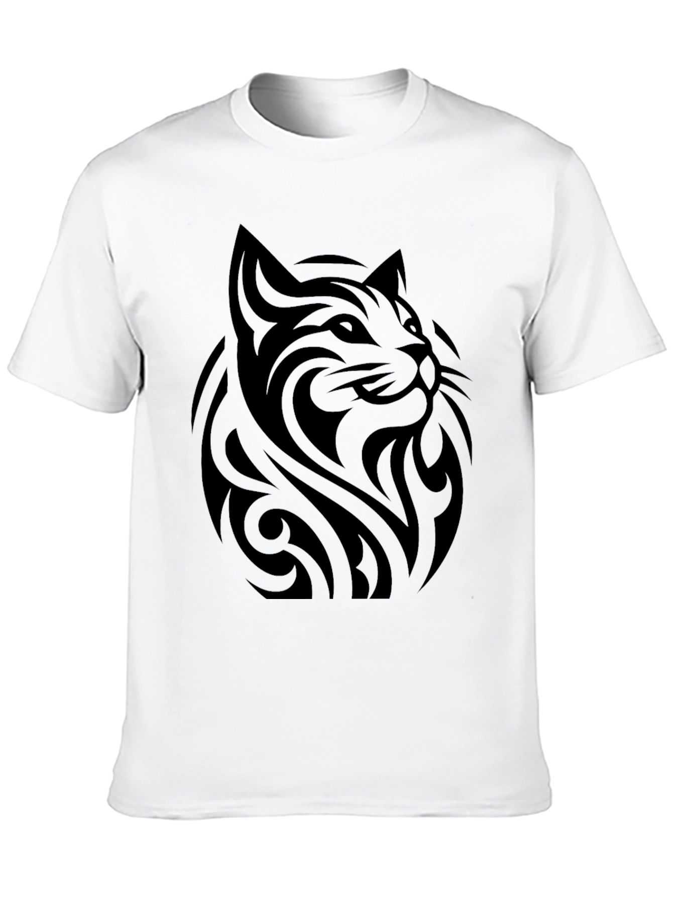 Black Cat Tribal Art Mens T-Shirt