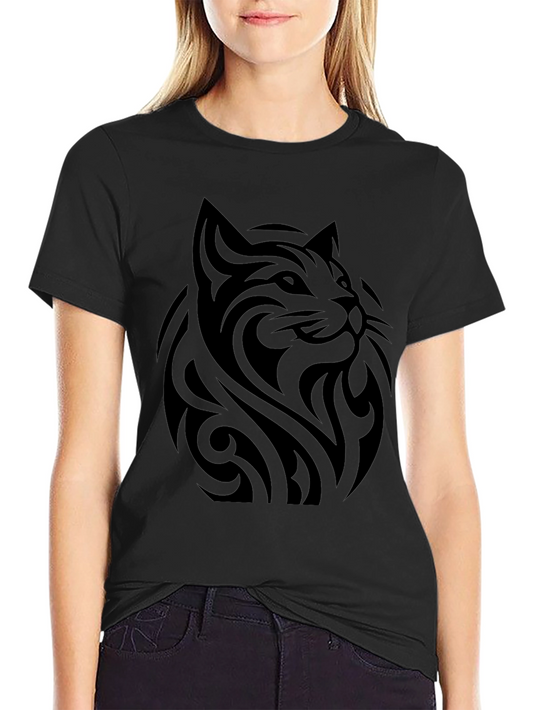 Black Cat Tribal Art Mens T-Shirt