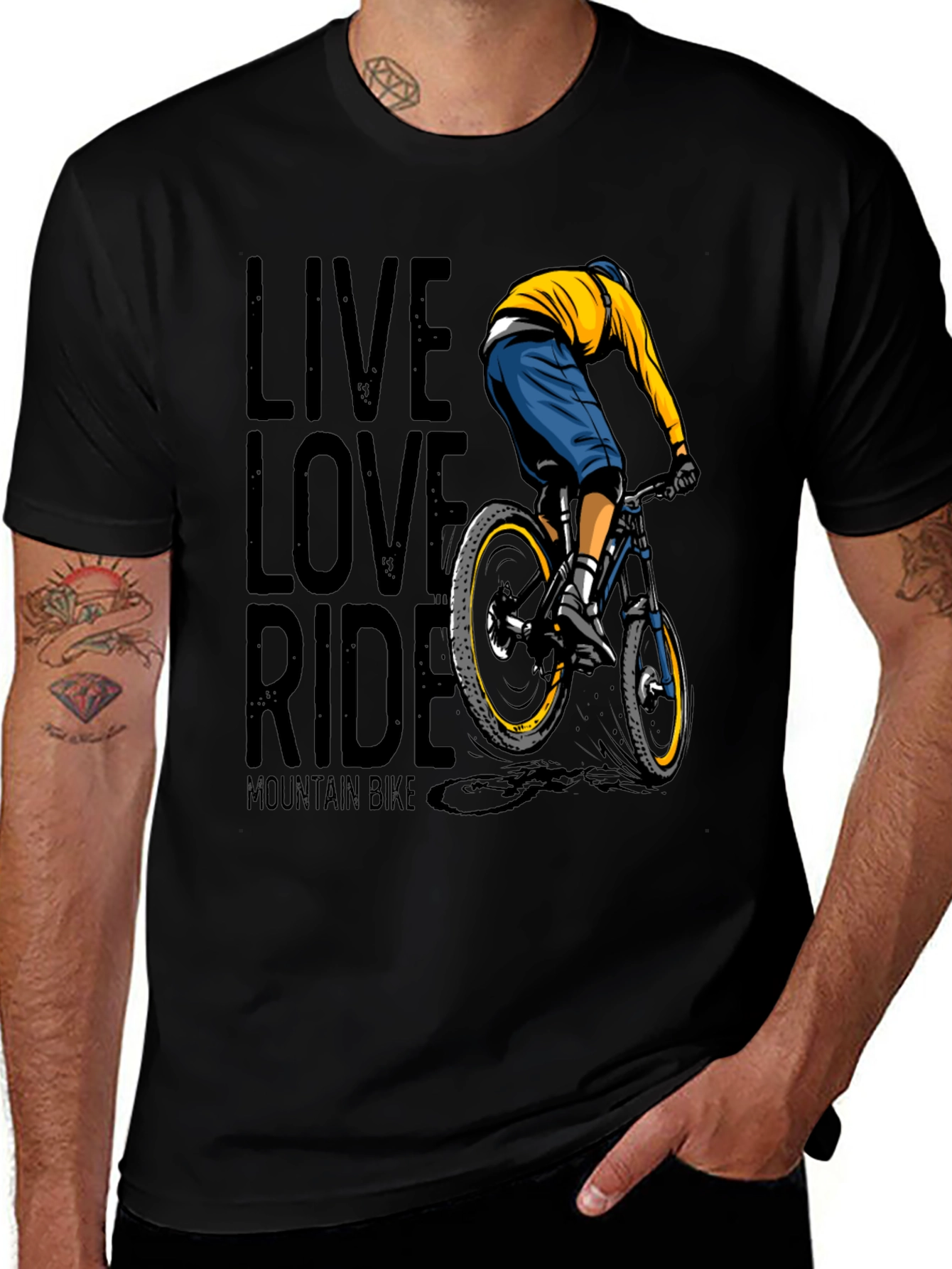 Live Love Ride Mountain Bike Graphic T-Shirt