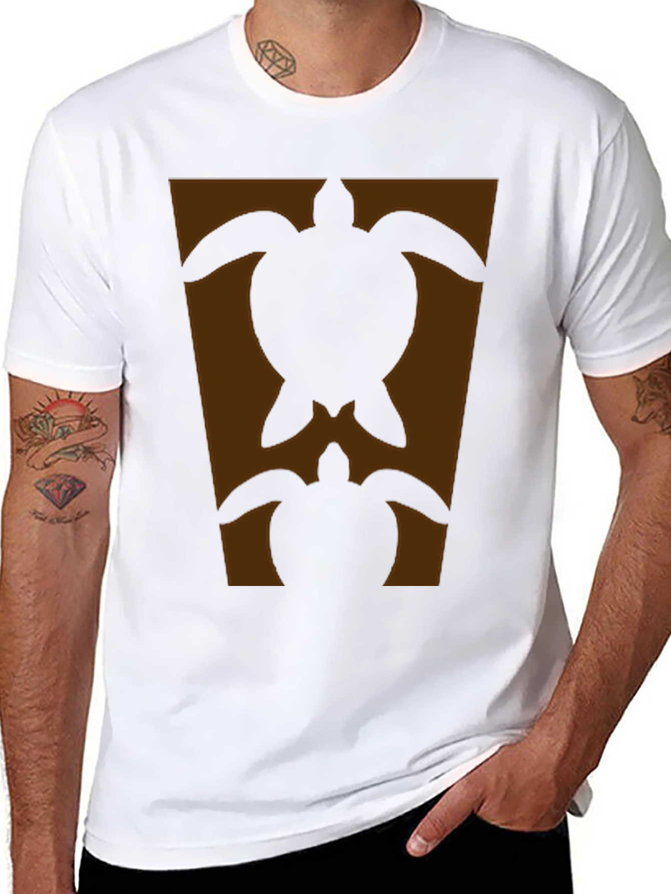 Turtle Silhouette Graphic Tee - Black