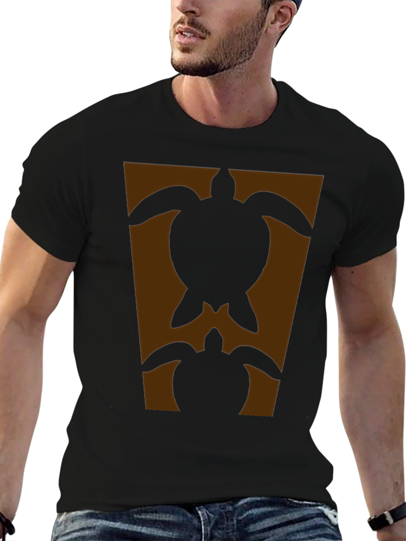 Turtle Silhouette Graphic Tee - Black
