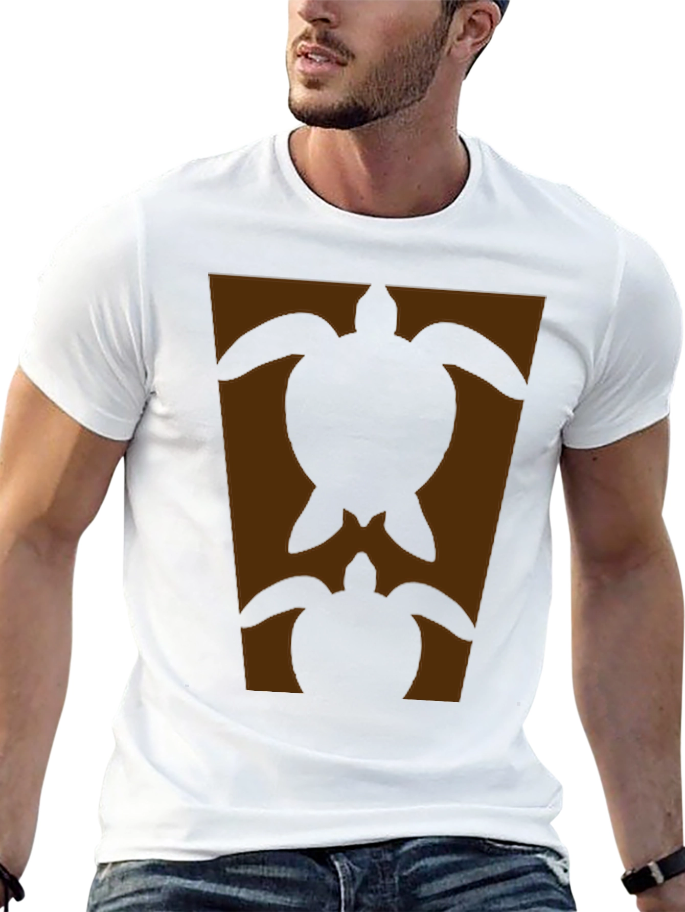 Turtle Silhouette Graphic Tee - Black