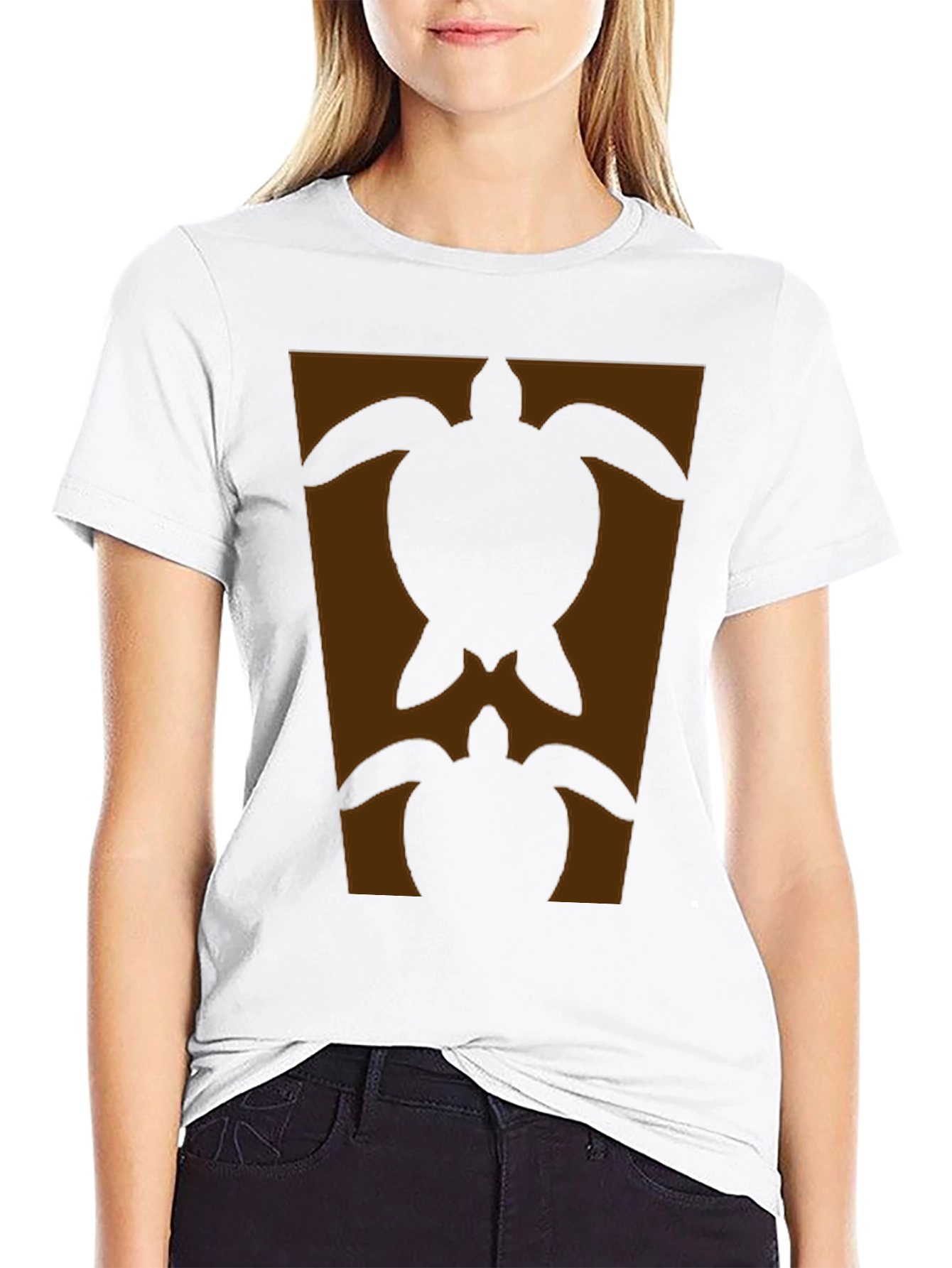 Turtle Silhouette Graphic Tee - Black