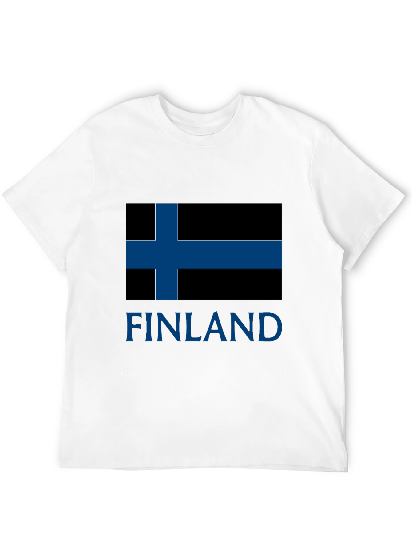 Finland Flag T-Shirt - Mens Black Crew Neck Tee