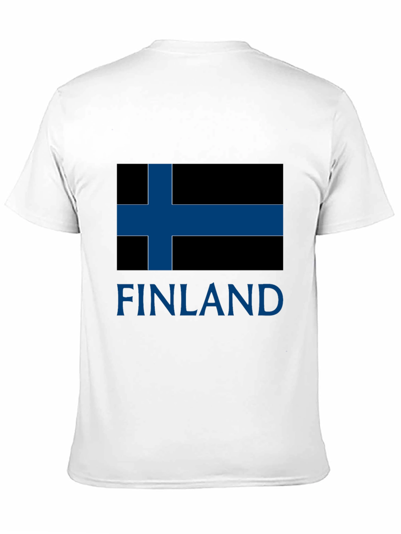 Finland Flag T-Shirt - Mens Black Crew Neck Tee