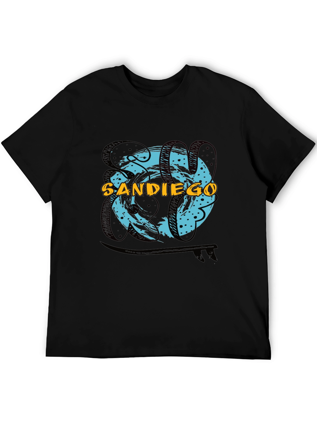 San Diego Graphic Print Black T-Shirt