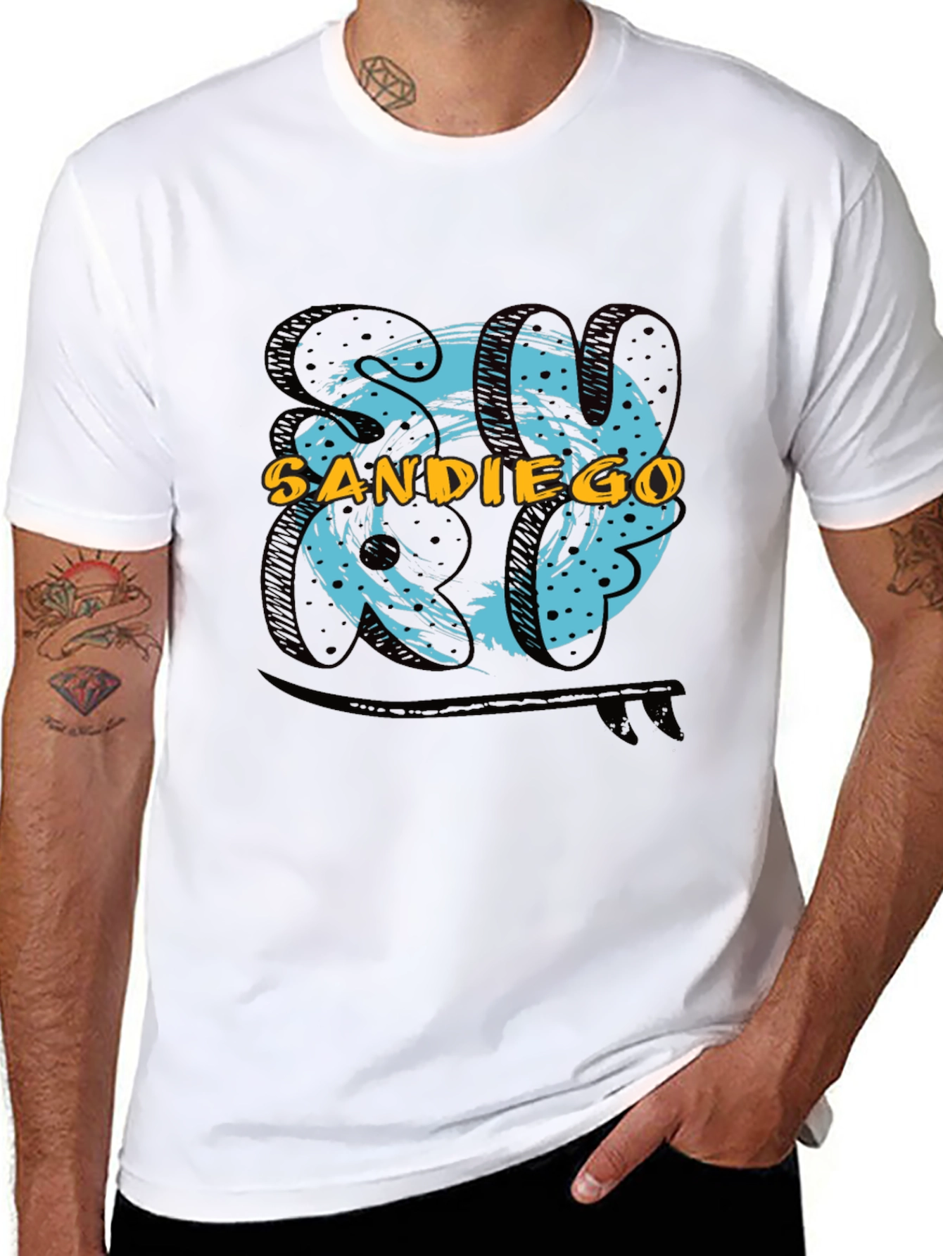 San Diego Graphic Print Black T-Shirt