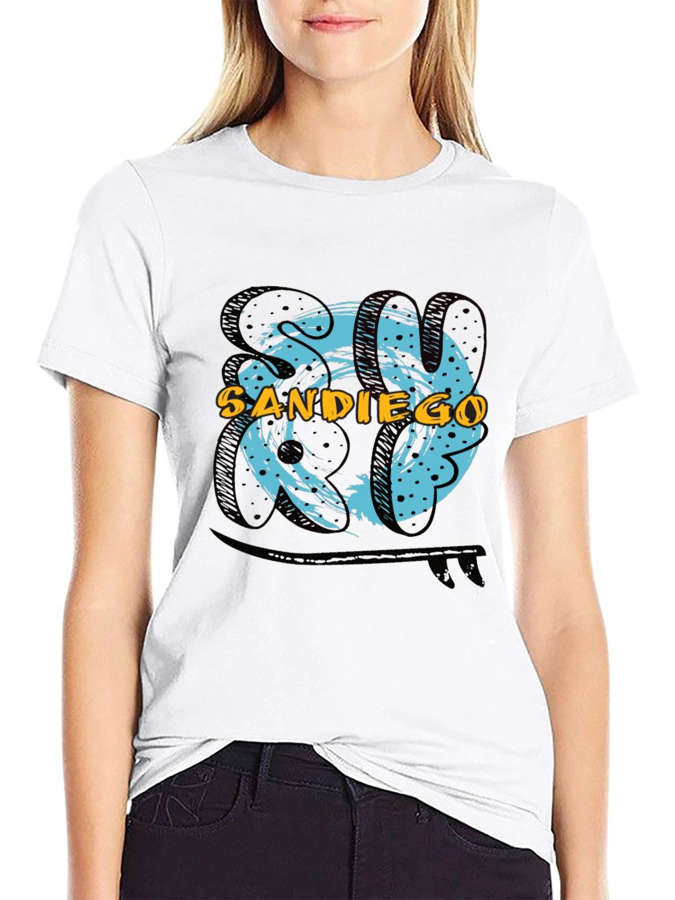 San Diego Graphic Print Black T-Shirt