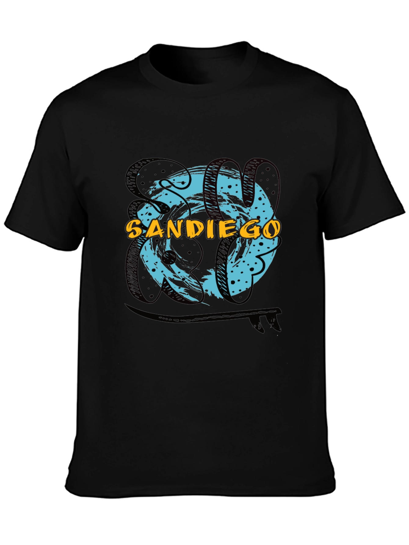 San Diego Graphic Print Black T-Shirt