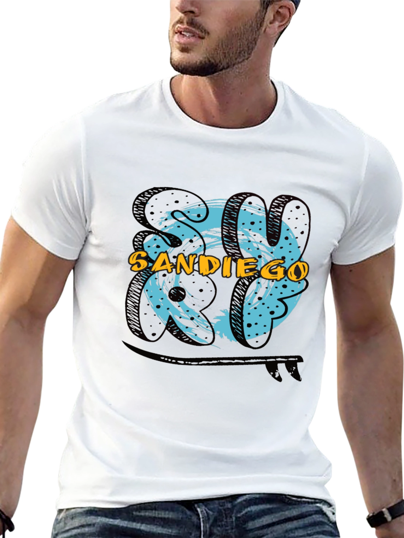 San Diego Graphic Print Black T-Shirt