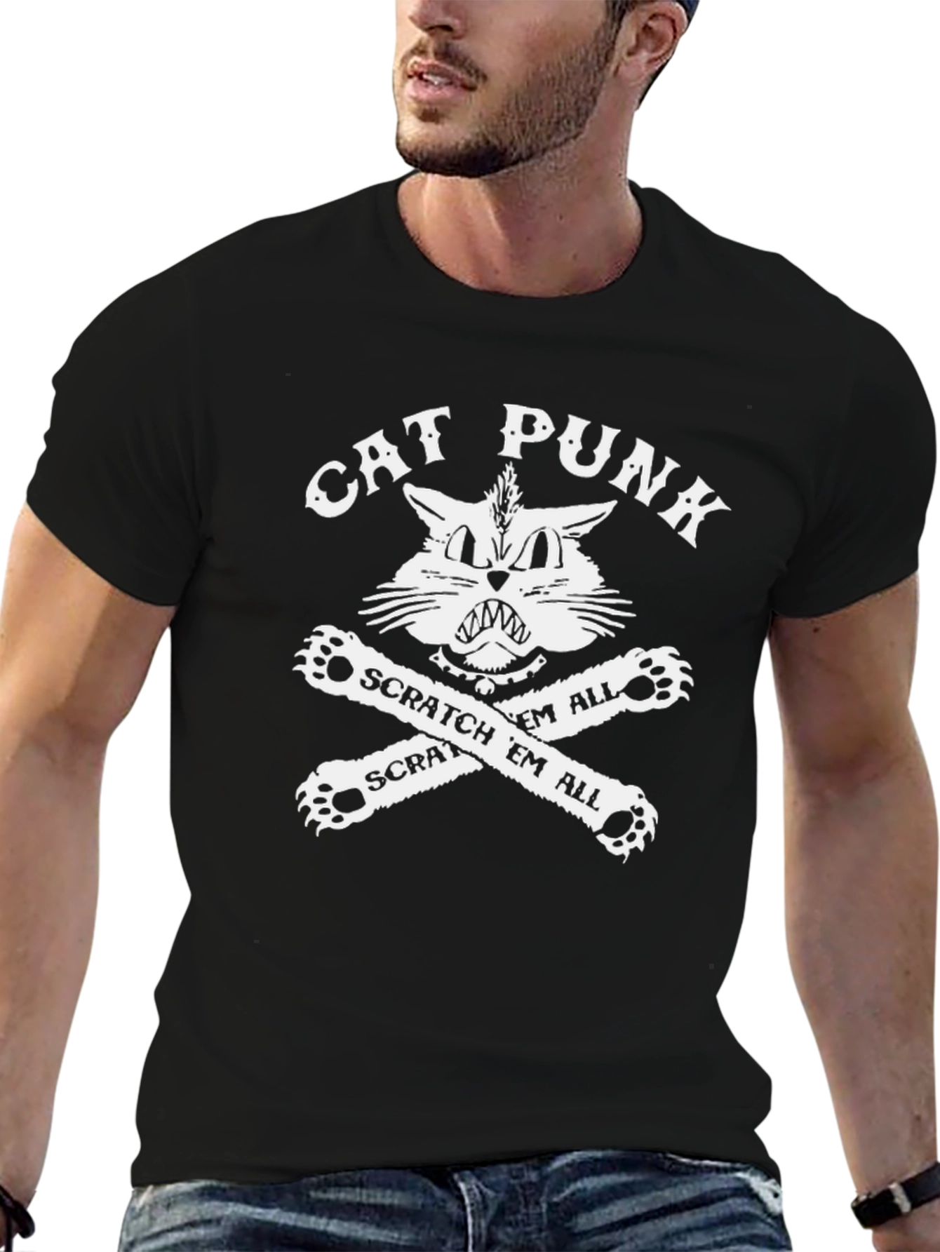 Cat Punk T-Shirt - Scratch Em All!