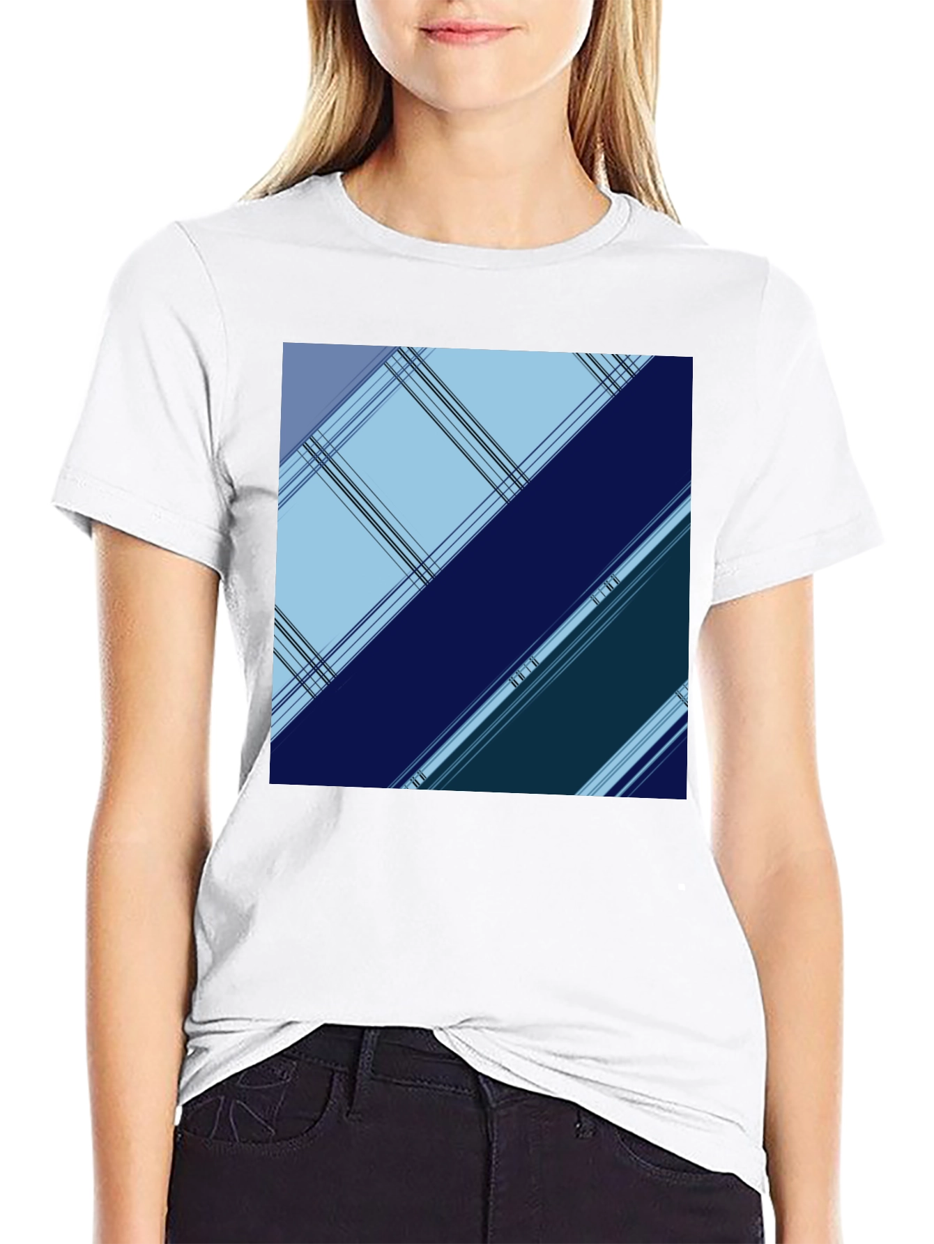 Geometric Plaid Mens Tee