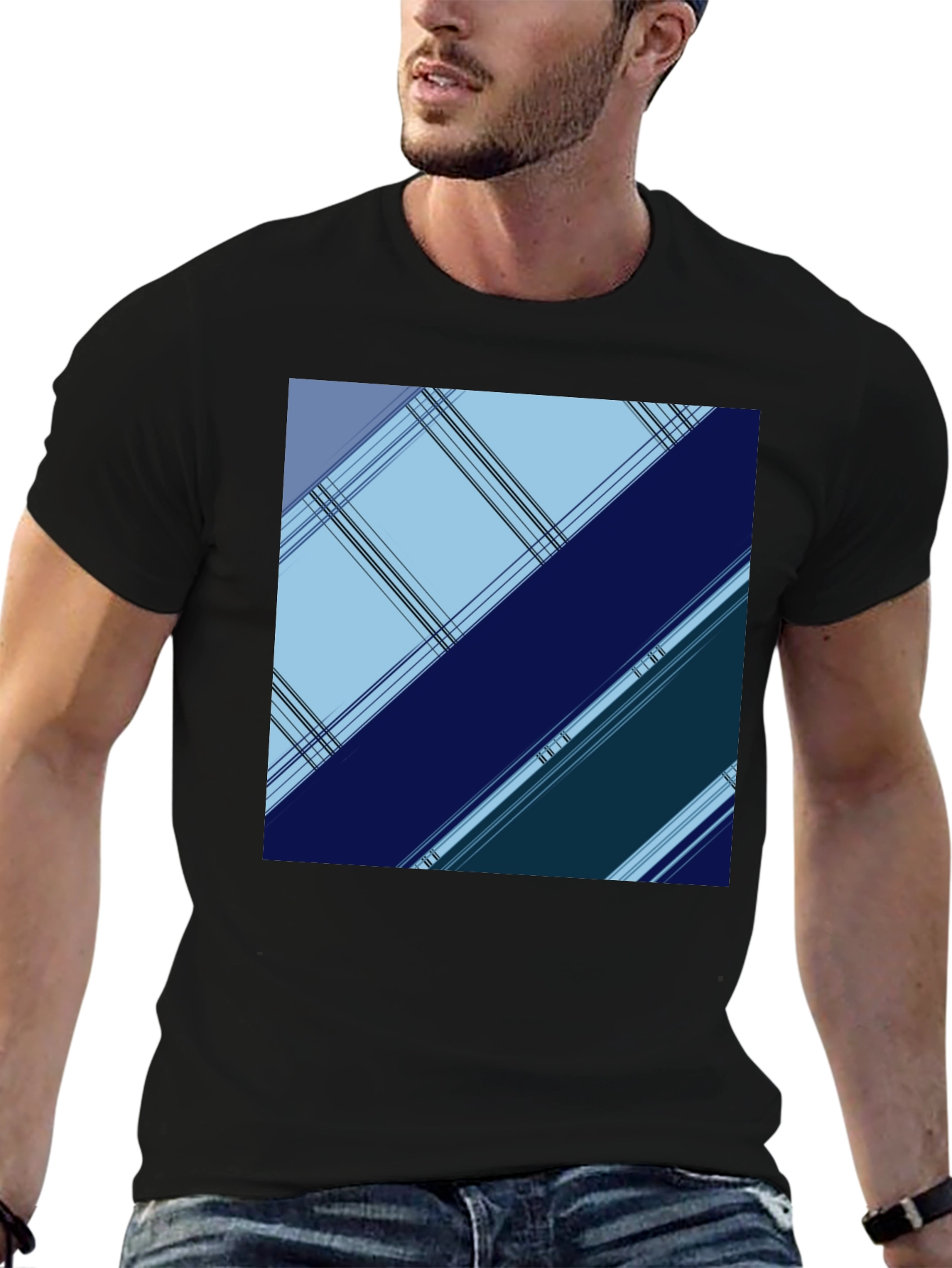 Geometric Plaid Mens Tee