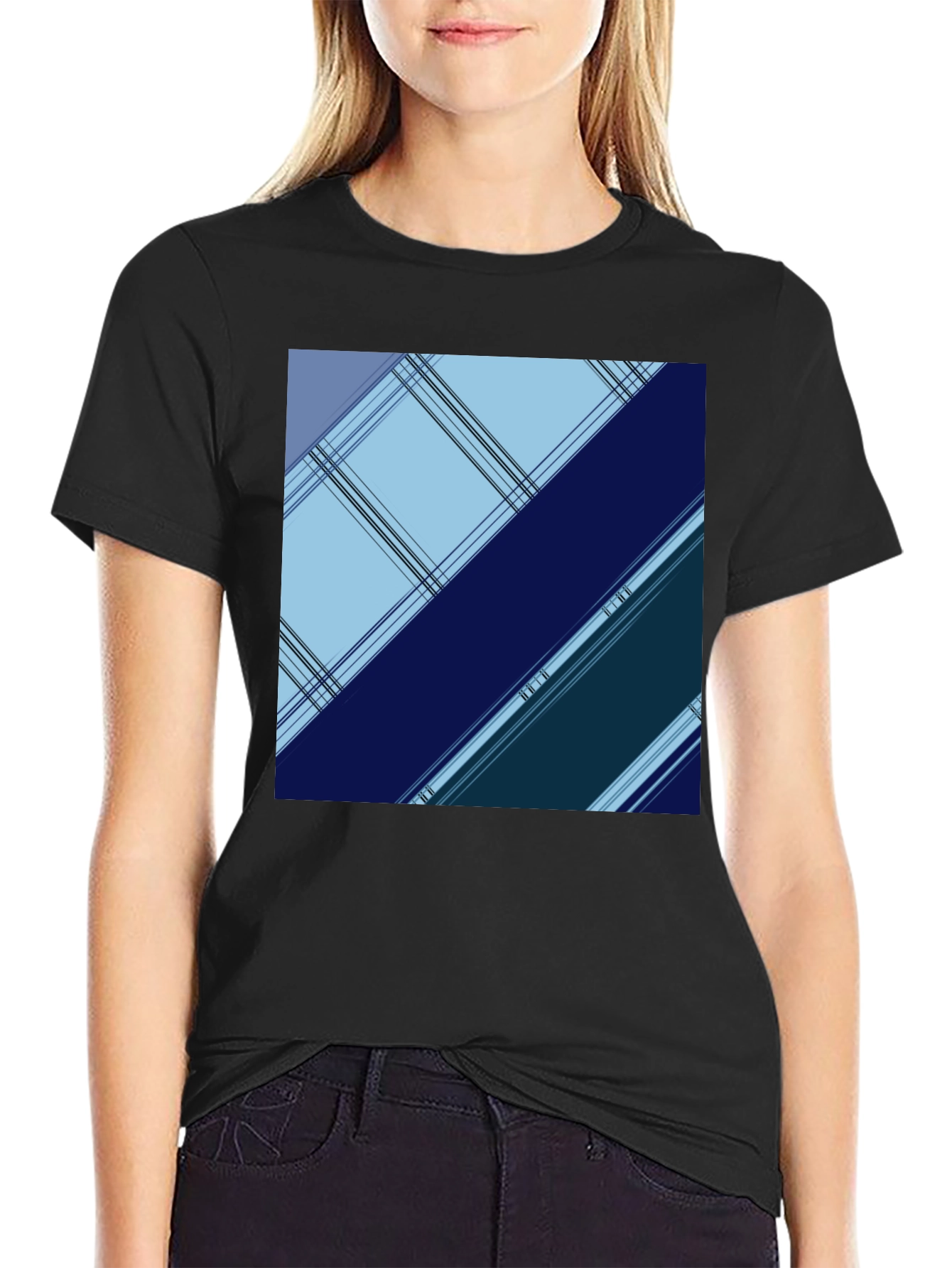 Geometric Plaid Mens Tee