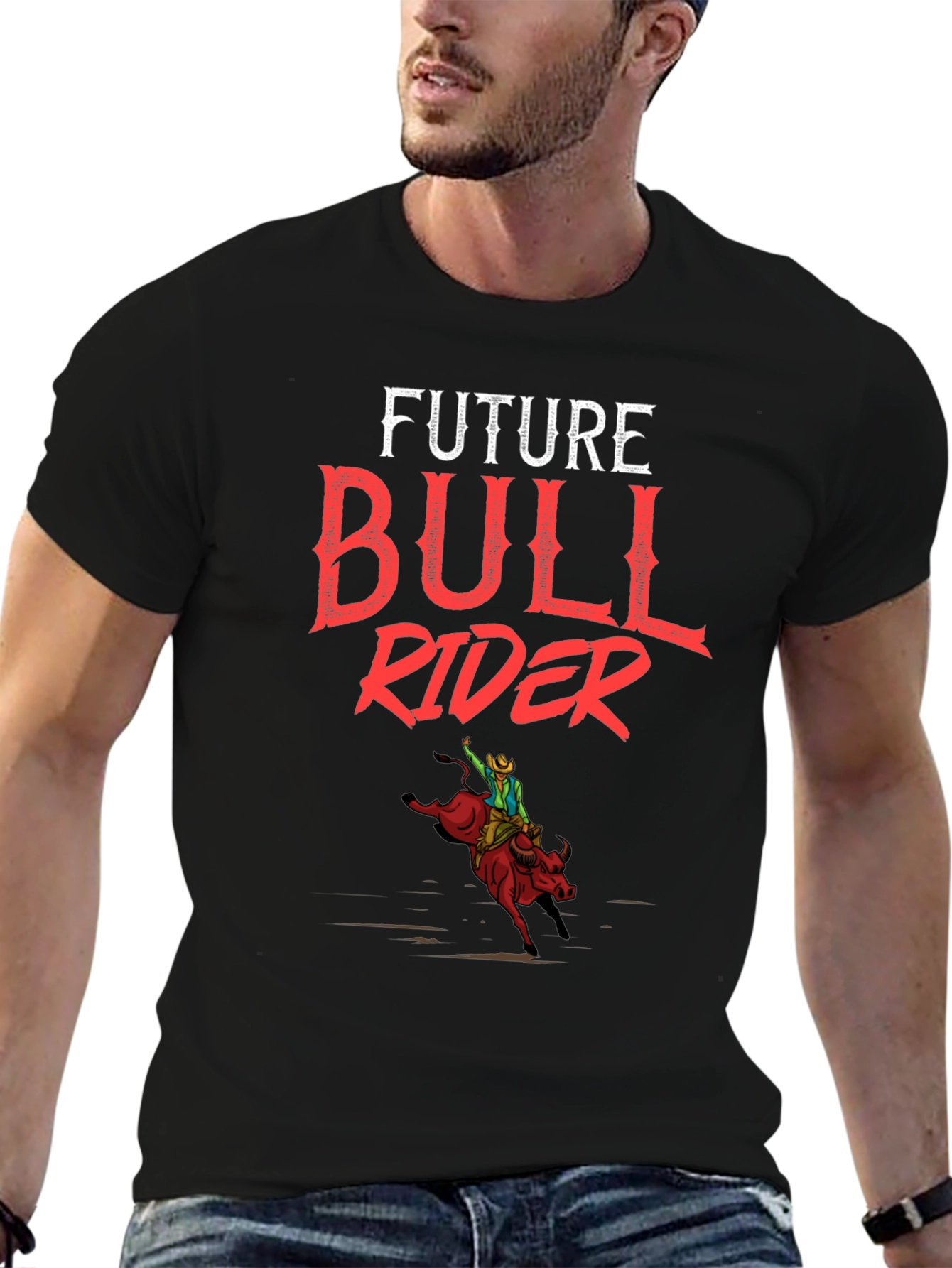 Future Bull Rider Graphic T-Shirt - Black