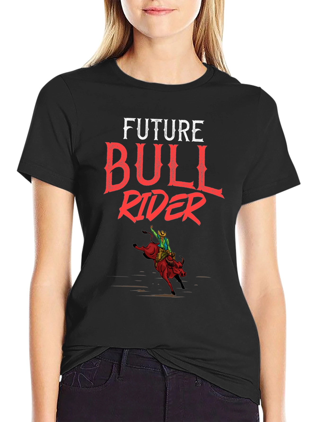 Future Bull Rider Graphic T-Shirt - Black