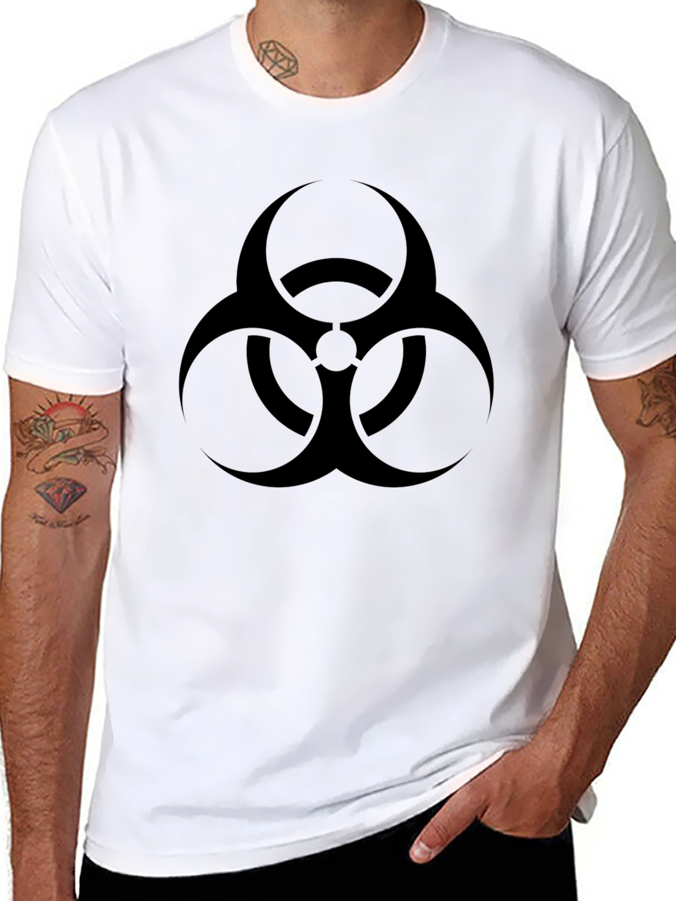 Biohazard Symbol Graphic Black T-Shirt