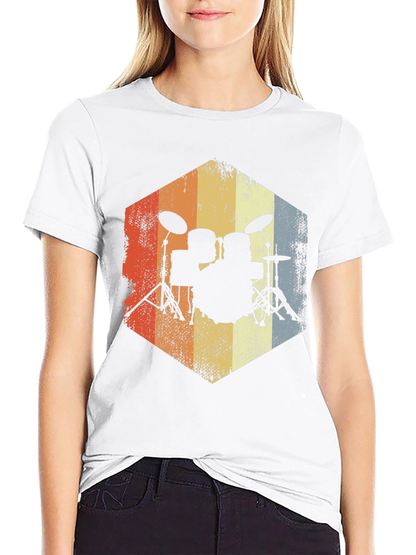 Retro Drum Set T-Shirt - Musician Tee